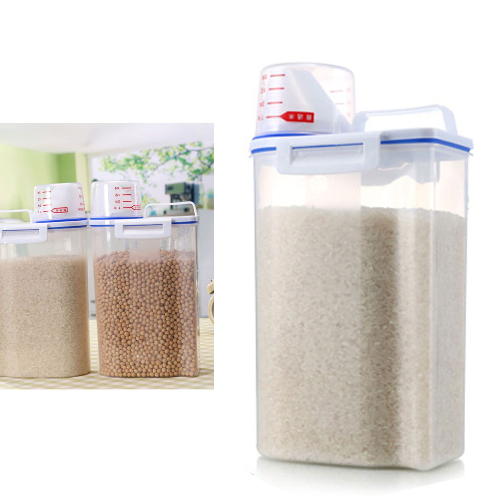 Rice Storage Barrel 2KG Capacity BPA Free Airtight Cereal Container with view 5