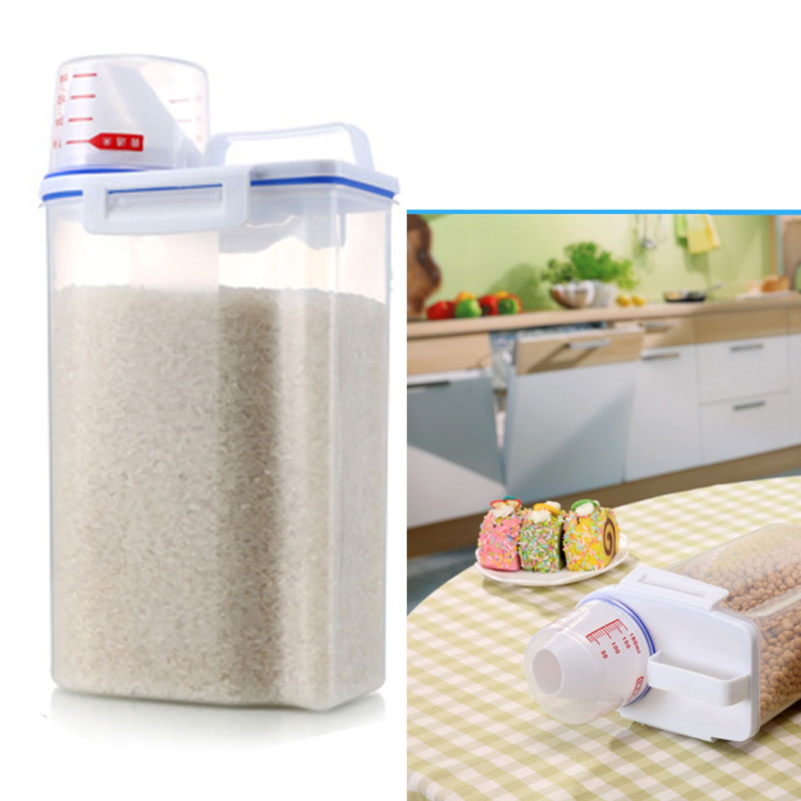Rice Storage Barrel 2KG Capacity BPA Free Airtight Cereal Container with view 6