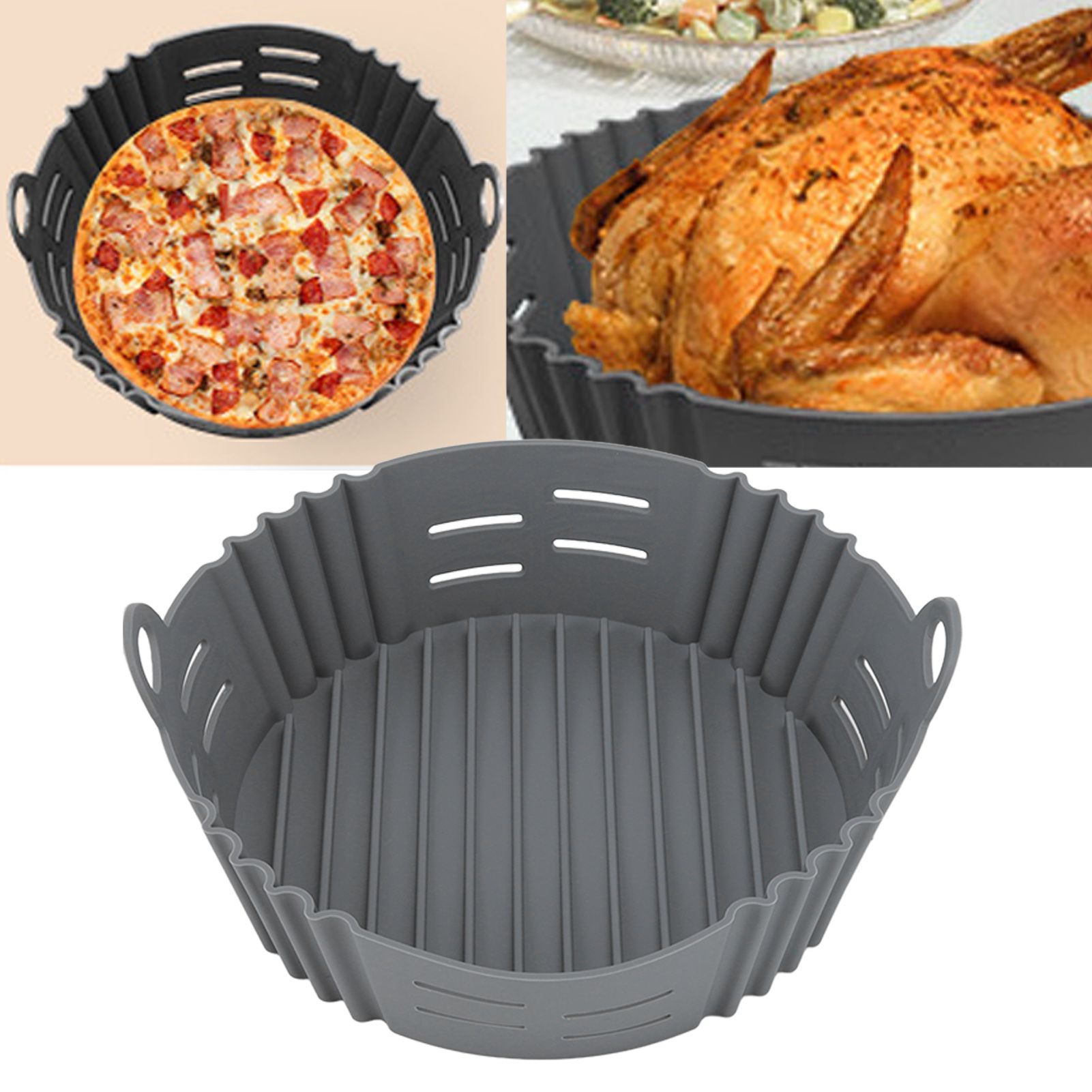 Fryer Silicone Liner Heat Resistant Elastic Washable Food Grade Reusable Fryer view 12