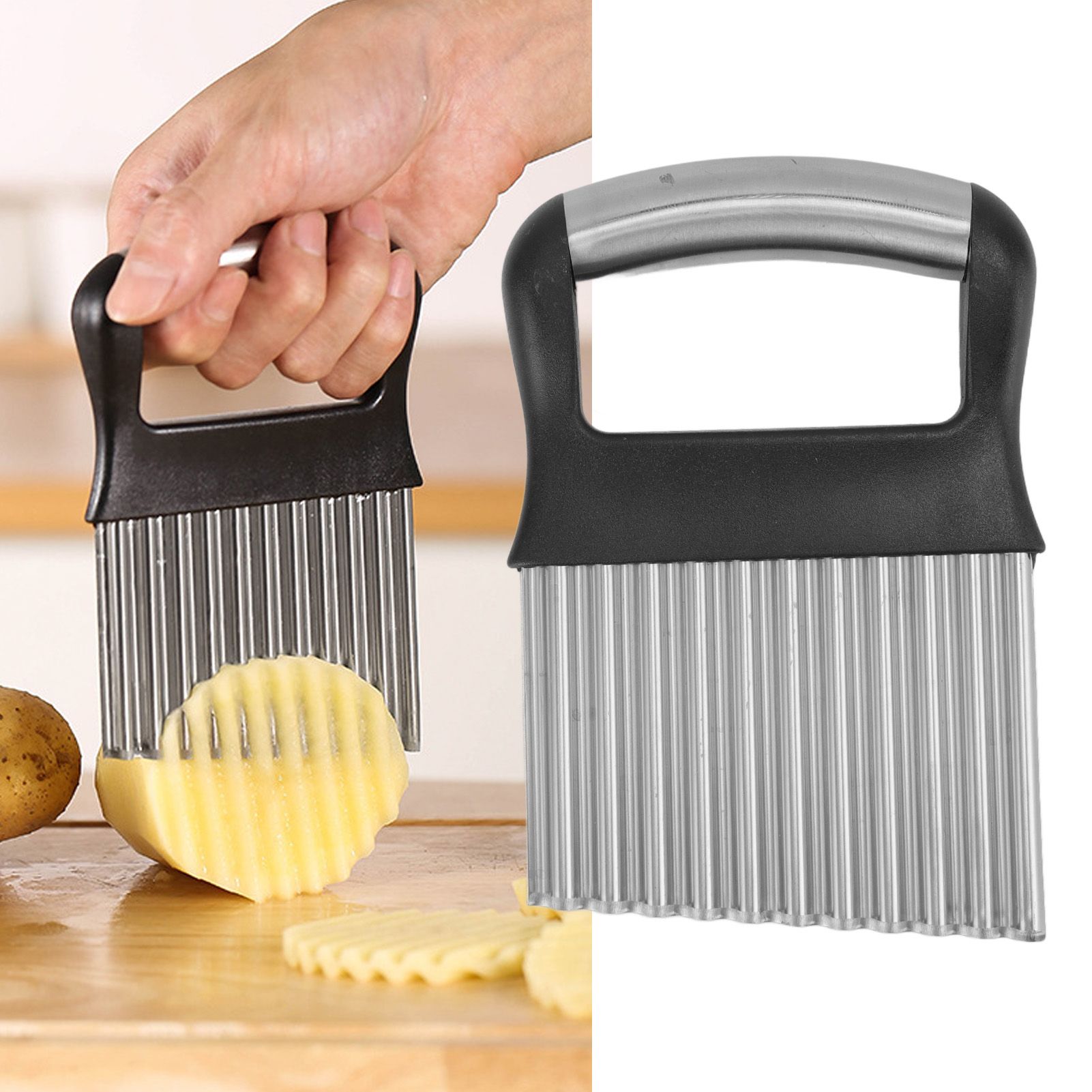 Crinkle Cutter Rustproof Stainless Steel Wavy Potato Crinkle Cutter with view 11