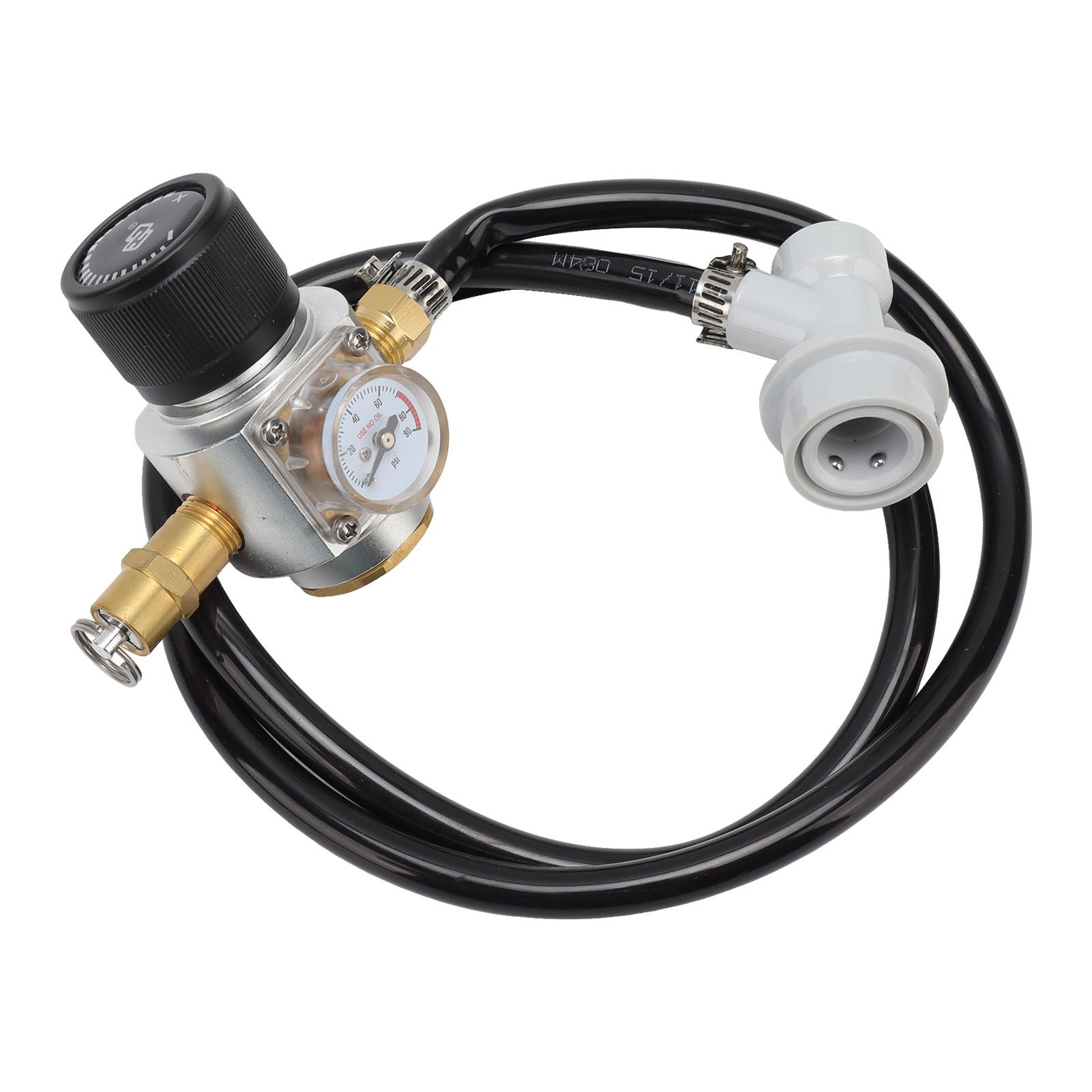 Soda Water Automatic Beer Maker 2nd Stage Pressure Gauge Black Hose
