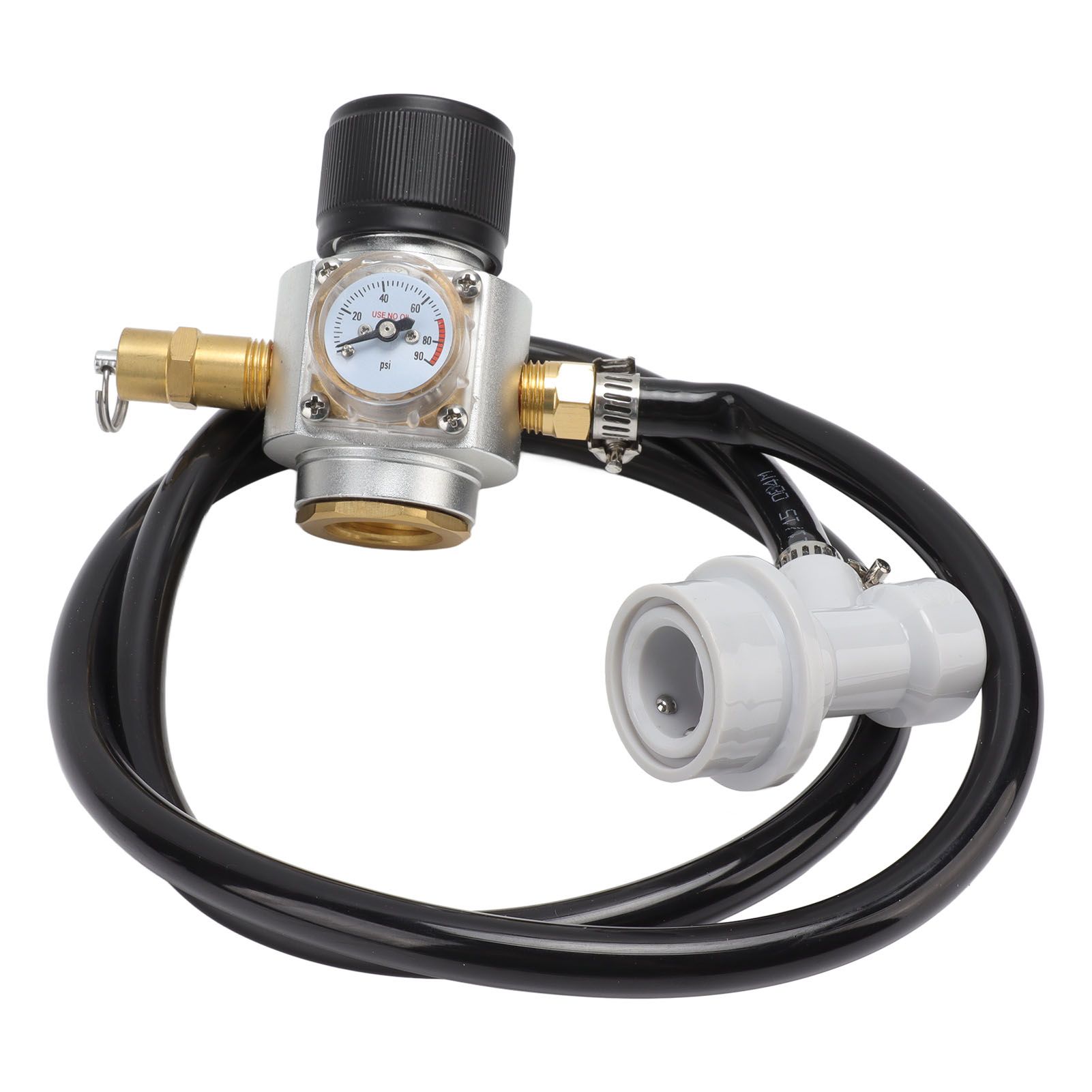 Soda Water Automatic Beer Maker 2nd Stage Pressure Gauge Black Hose view 2
