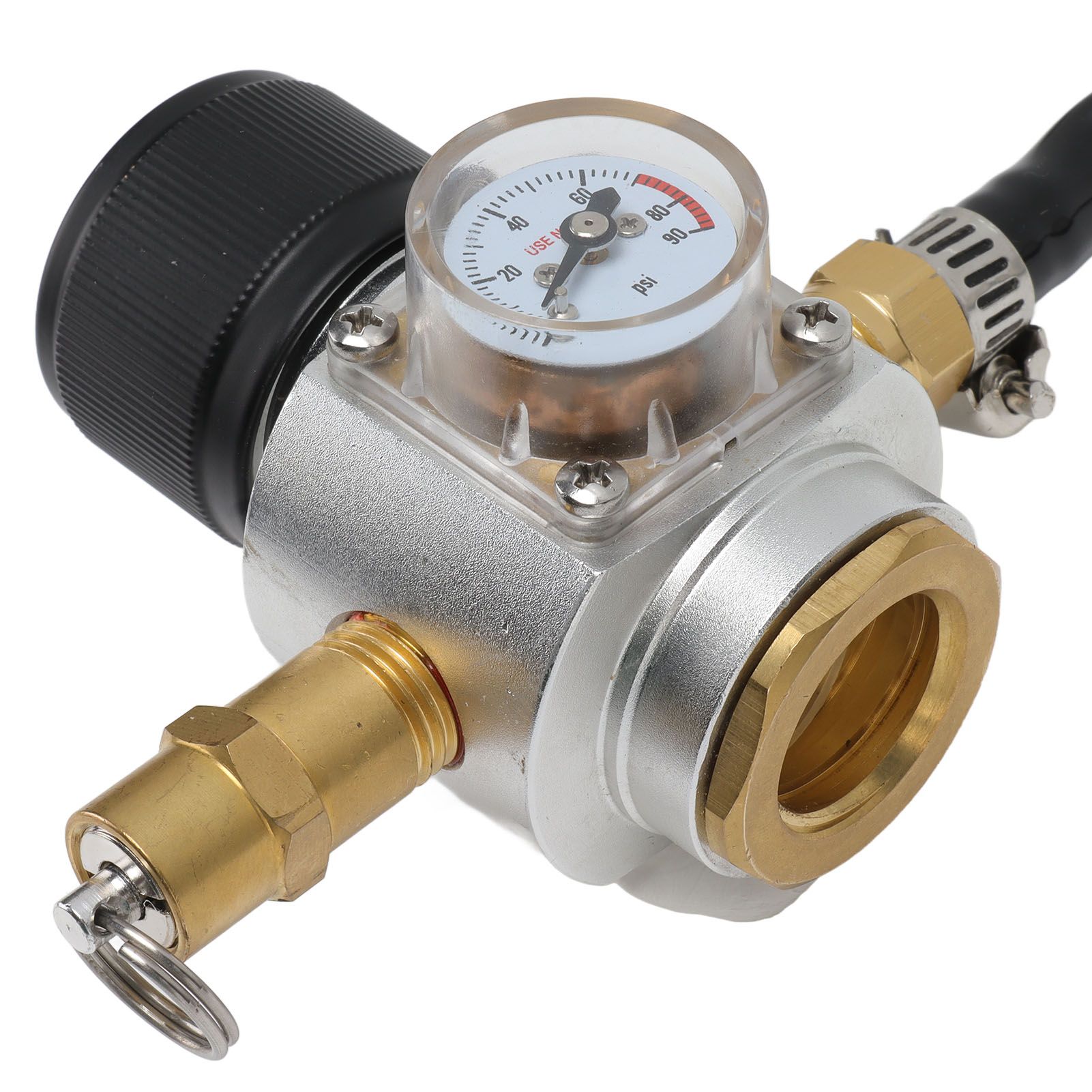 Soda Water Automatic Beer Maker 2nd Stage Pressure Gauge Black Hose view 13