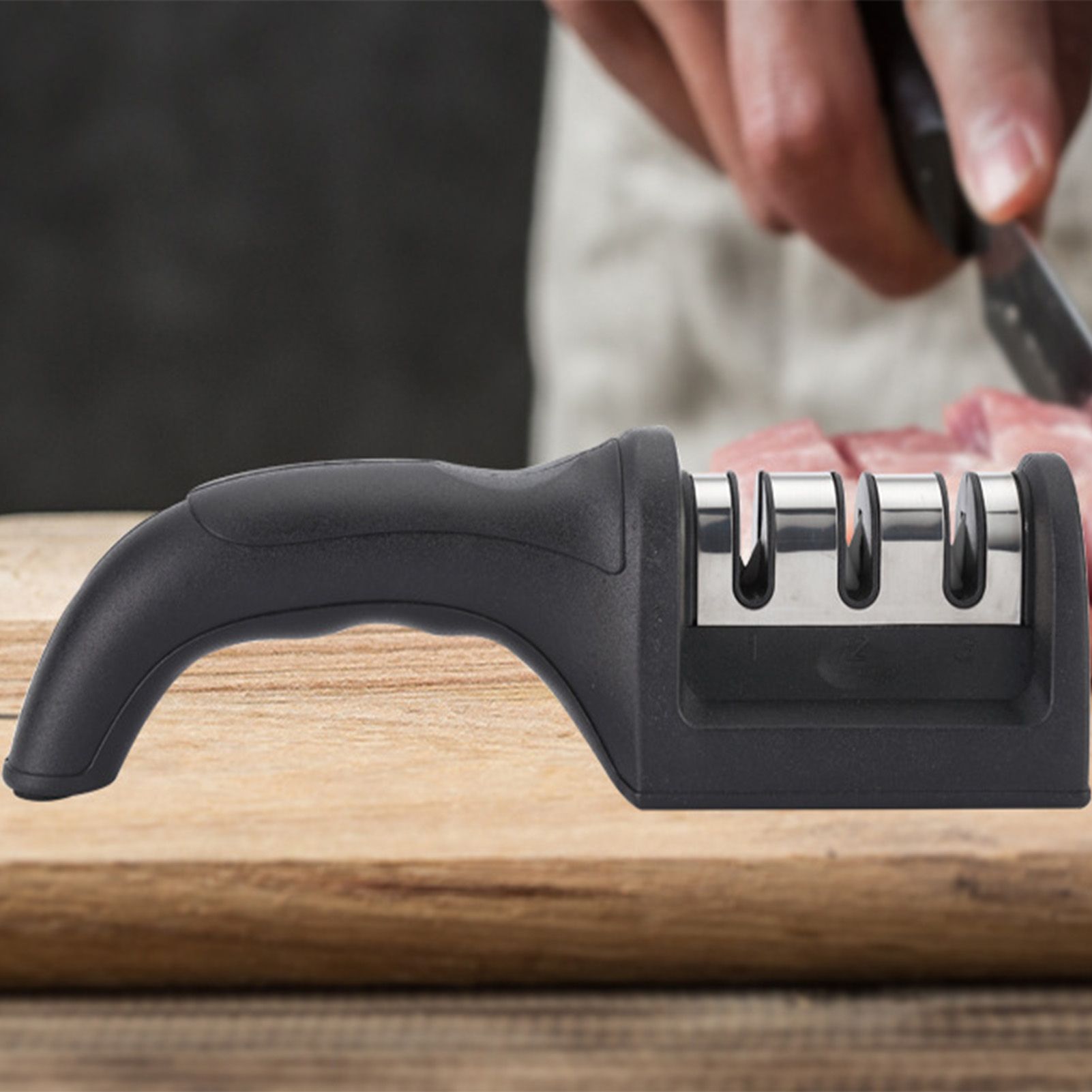 Knife Sharpener 3 Slot Kitchen Knives Sharpen Blade Sharpening Tool for Home view 5