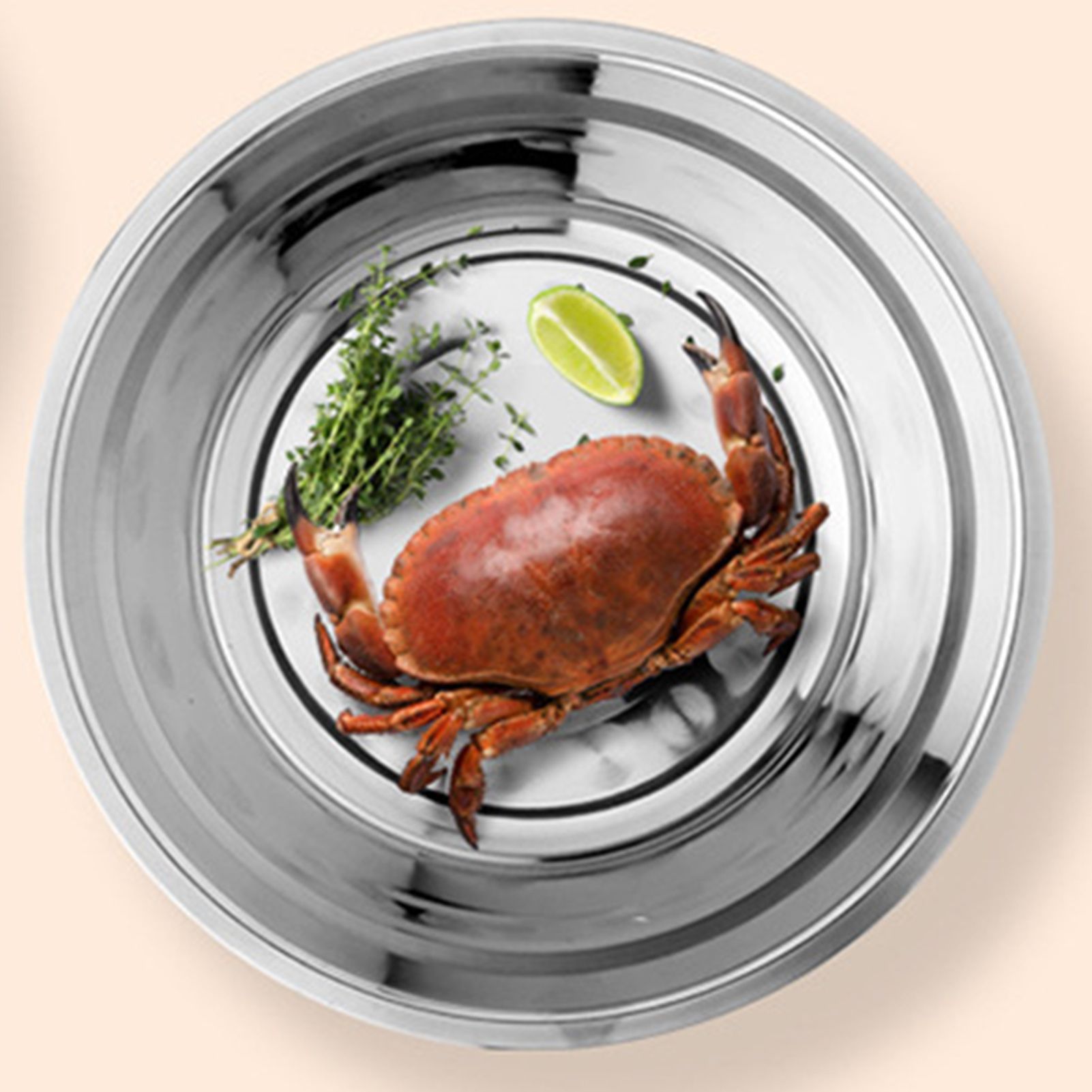 26cm Stainless Steel Basin Mixing Bowl Thicken Heavy Duty Deeper Edge Mirror view 5
