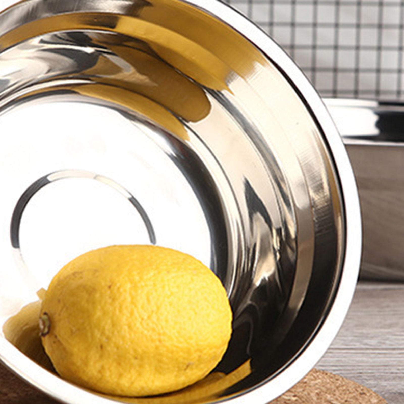 26cm Stainless Steel Basin Mixing Bowl Thicken Heavy Duty Deeper Edge Mirror view 10