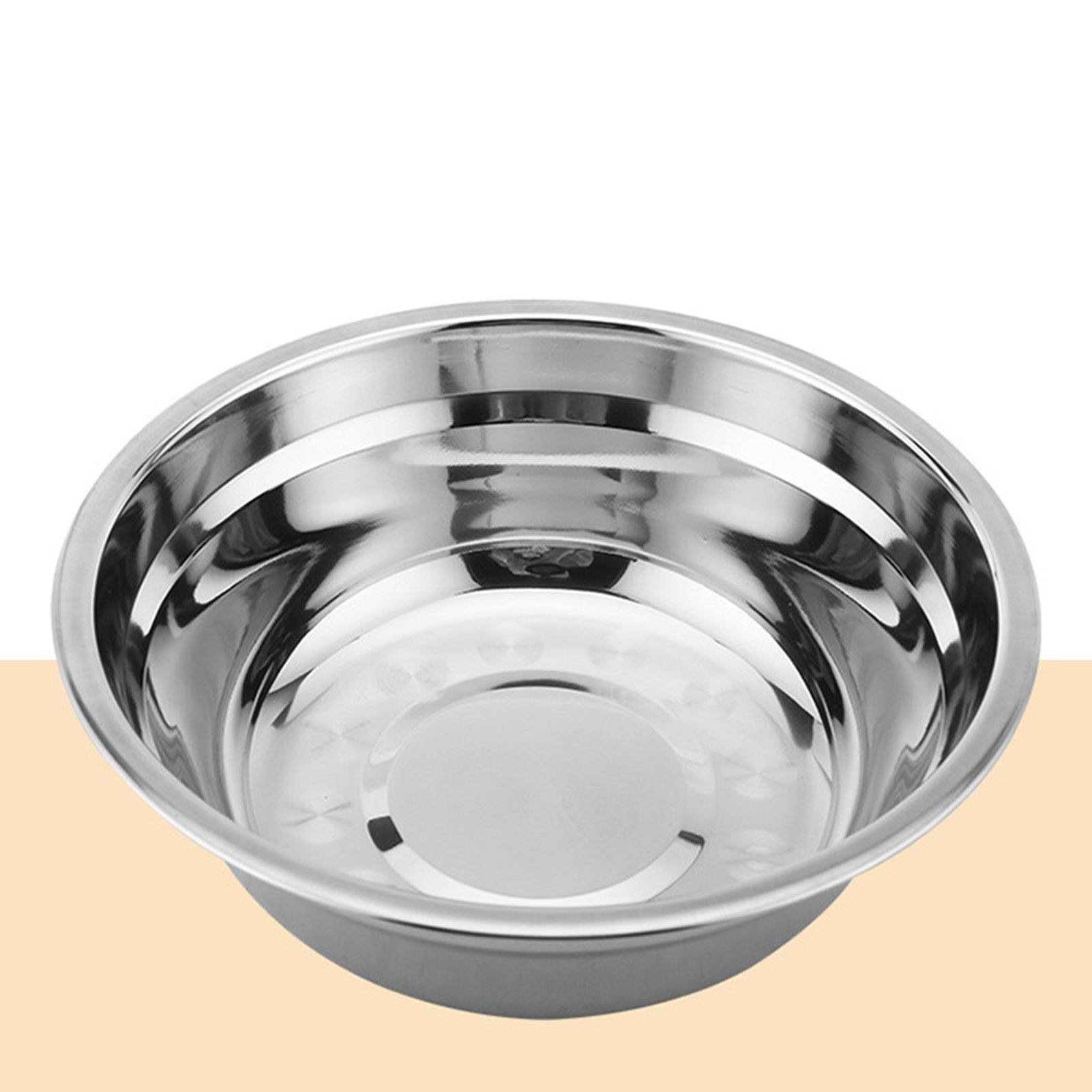 26cm Stainless Steel Basin Mixing Bowl Thicken Heavy Duty Deeper Edge Mirror view 13