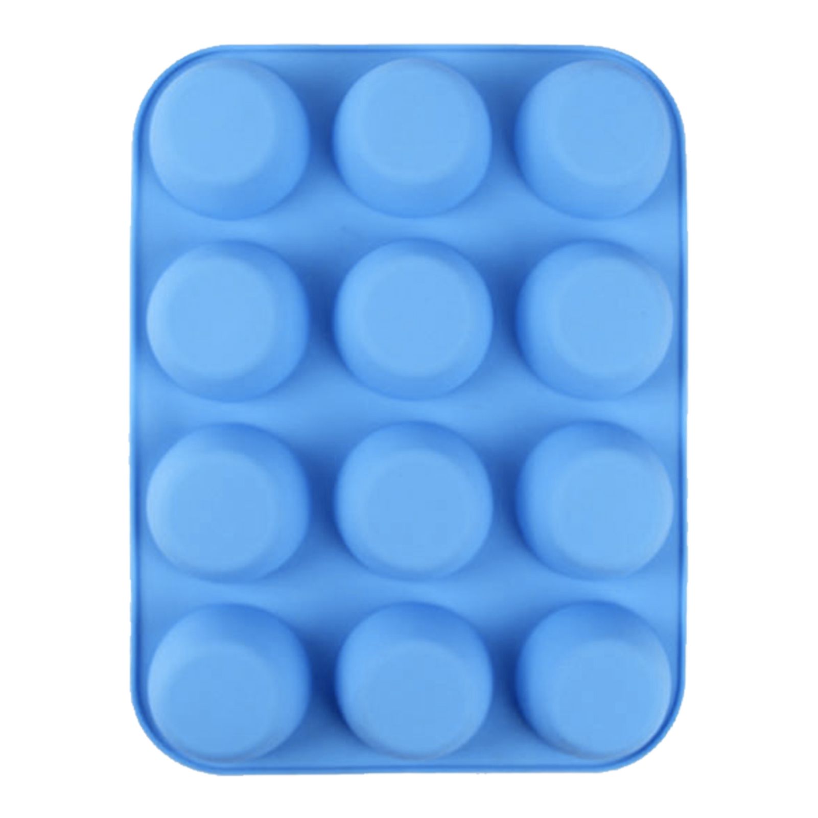 12 Cupcake Pan Soft Silicone Round Shape Easy Release Muffin Pan for Cupcake