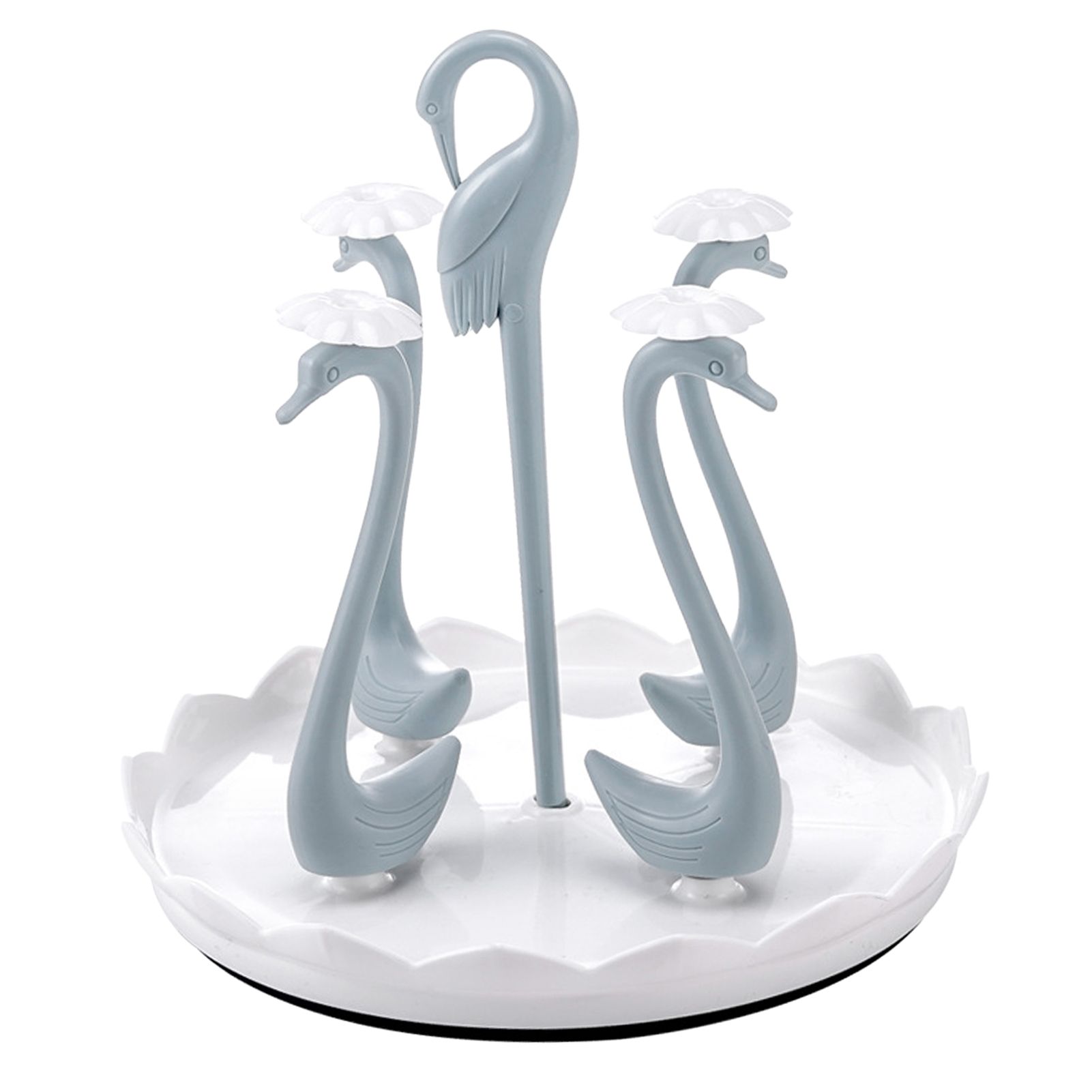 Swan Cup Holder with Rotating Drip Tray Plastic Rotatable Drinking Cup Drainer view 2