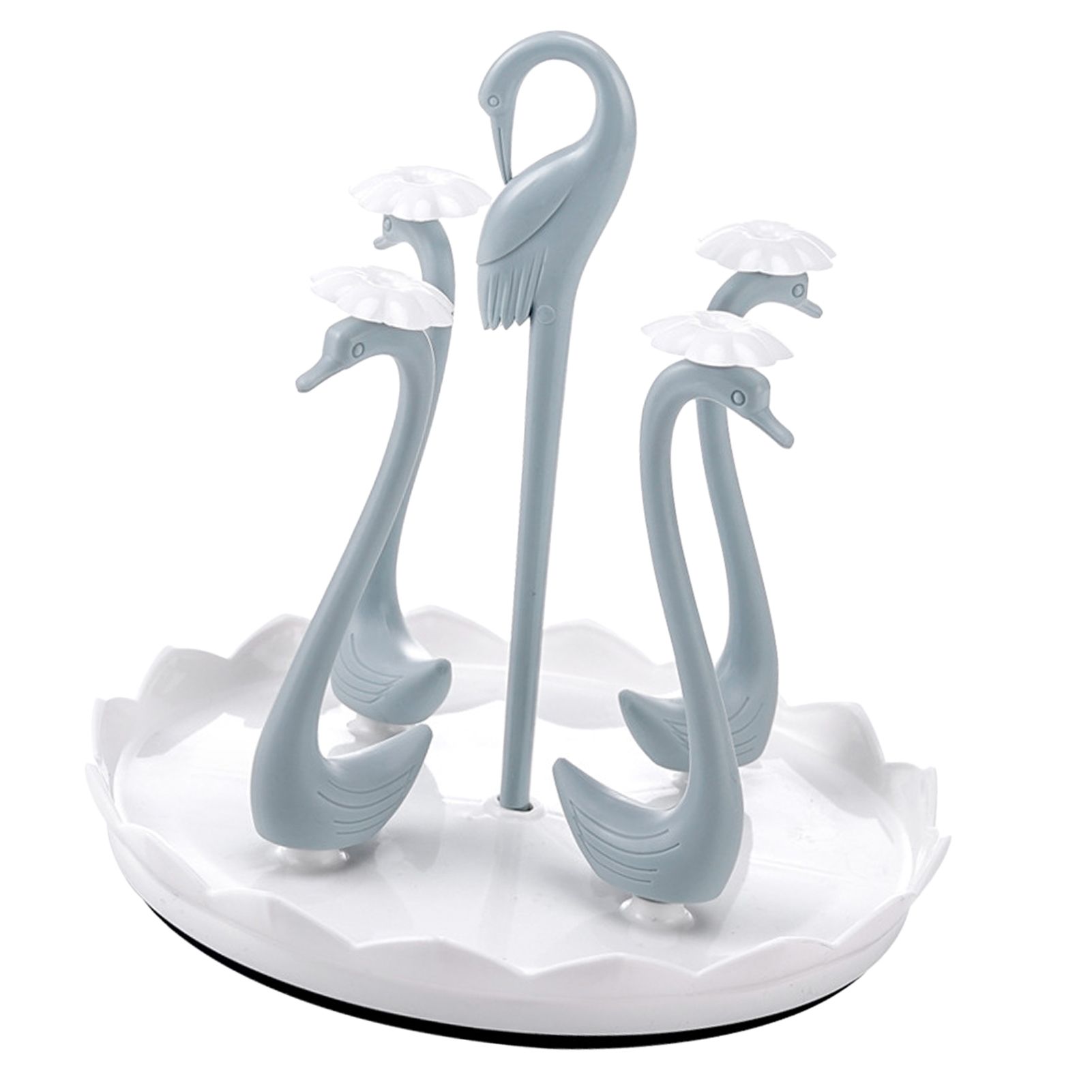 Swan Cup Holder with Rotating Drip Tray Plastic Rotatable Drinking Cup Drainer view 3