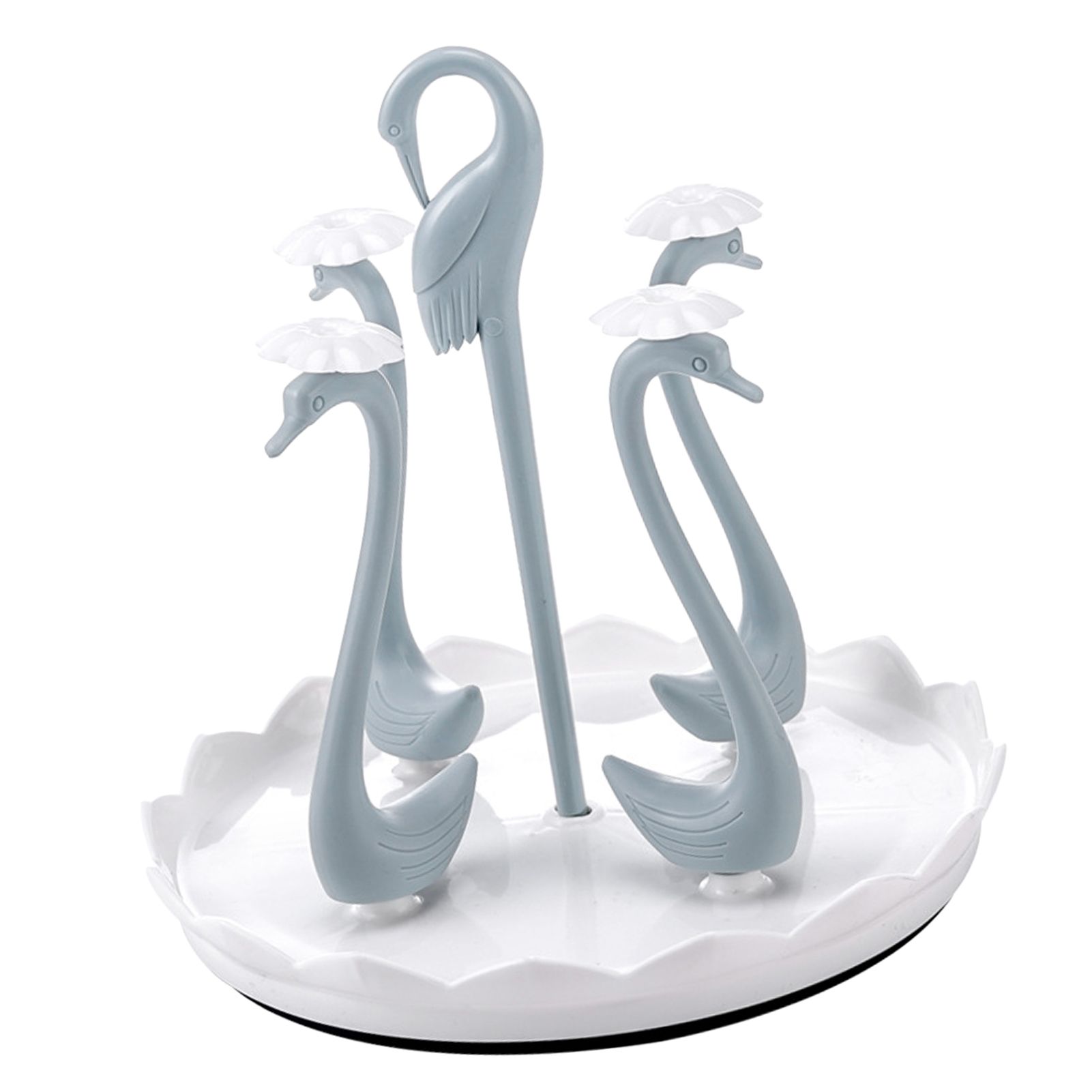 Swan Cup Holder with Rotating Drip Tray Plastic Rotatable Drinking Cup Drainer view 4