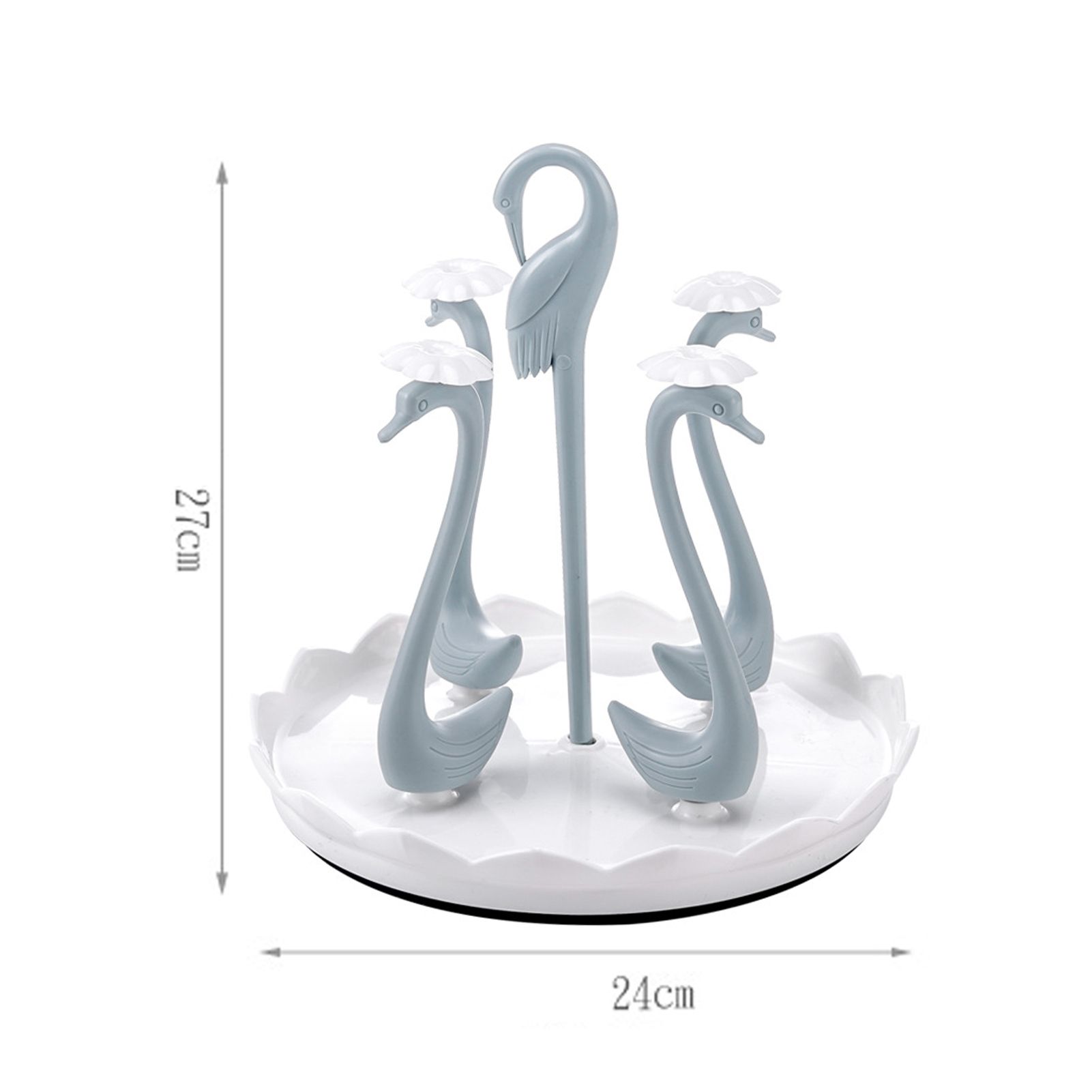 Swan Cup Holder with Rotating Drip Tray Plastic Rotatable Drinking Cup Drainer view 10