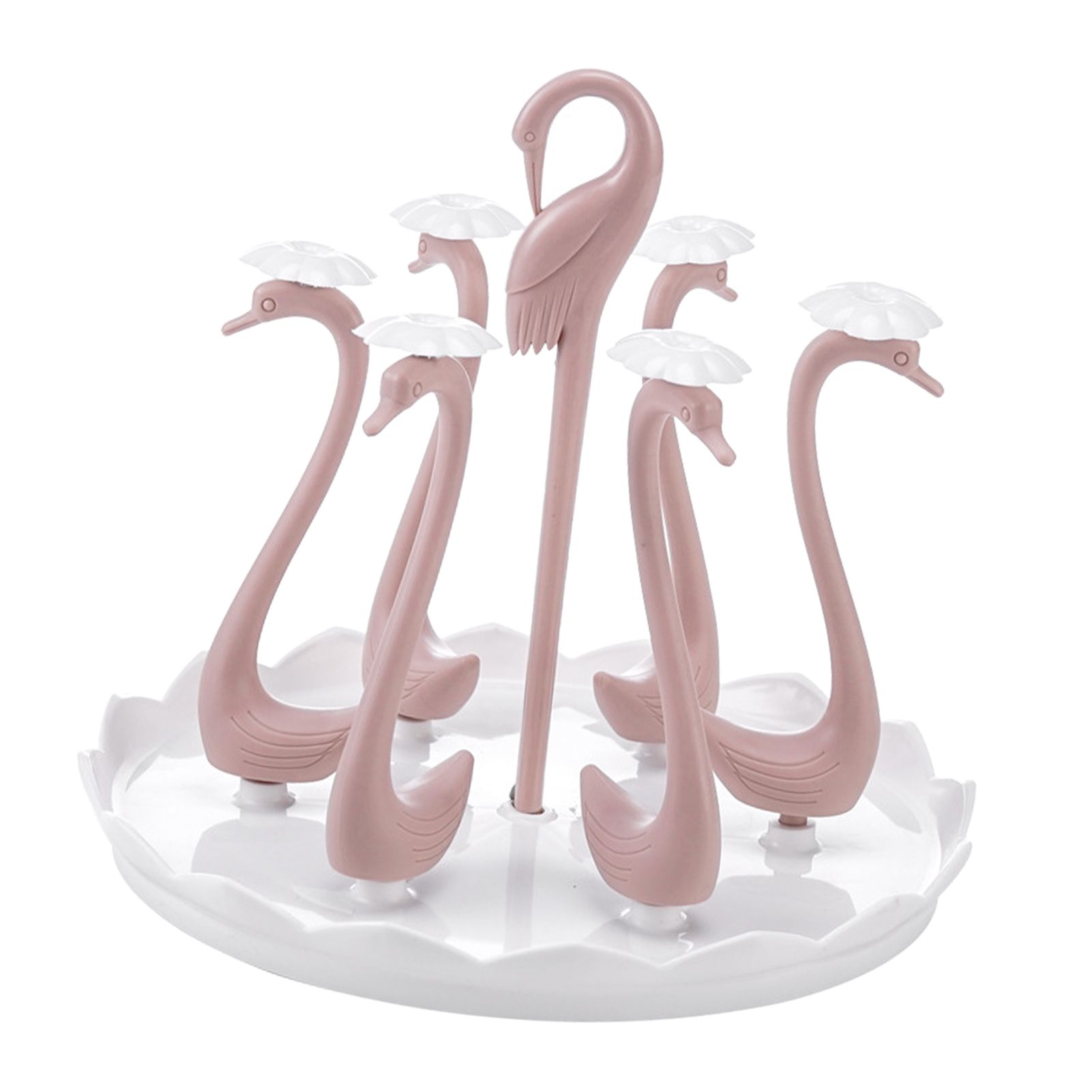 Swan Cup Holder with Rotating Drip Tray Plastic Rotatable Drinking Cup Drainer view 3
