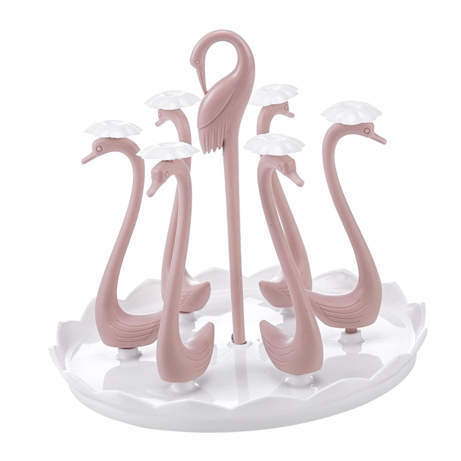 Swan Cup Holder with Rotating Drip Tray Plastic Rotatable Drinking Cup Drainer view 4