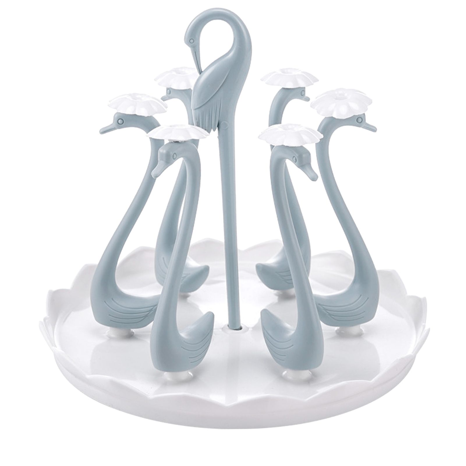 Swan Cup Holder with Rotating Drip Tray Plastic Rotatable Drinking Cup Drainer view 2