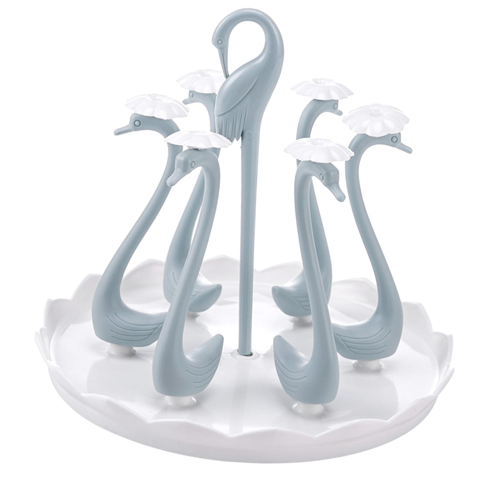 Swan Cup Holder with Rotating Drip Tray Plastic Rotatable Drinking Cup Drainer view 3