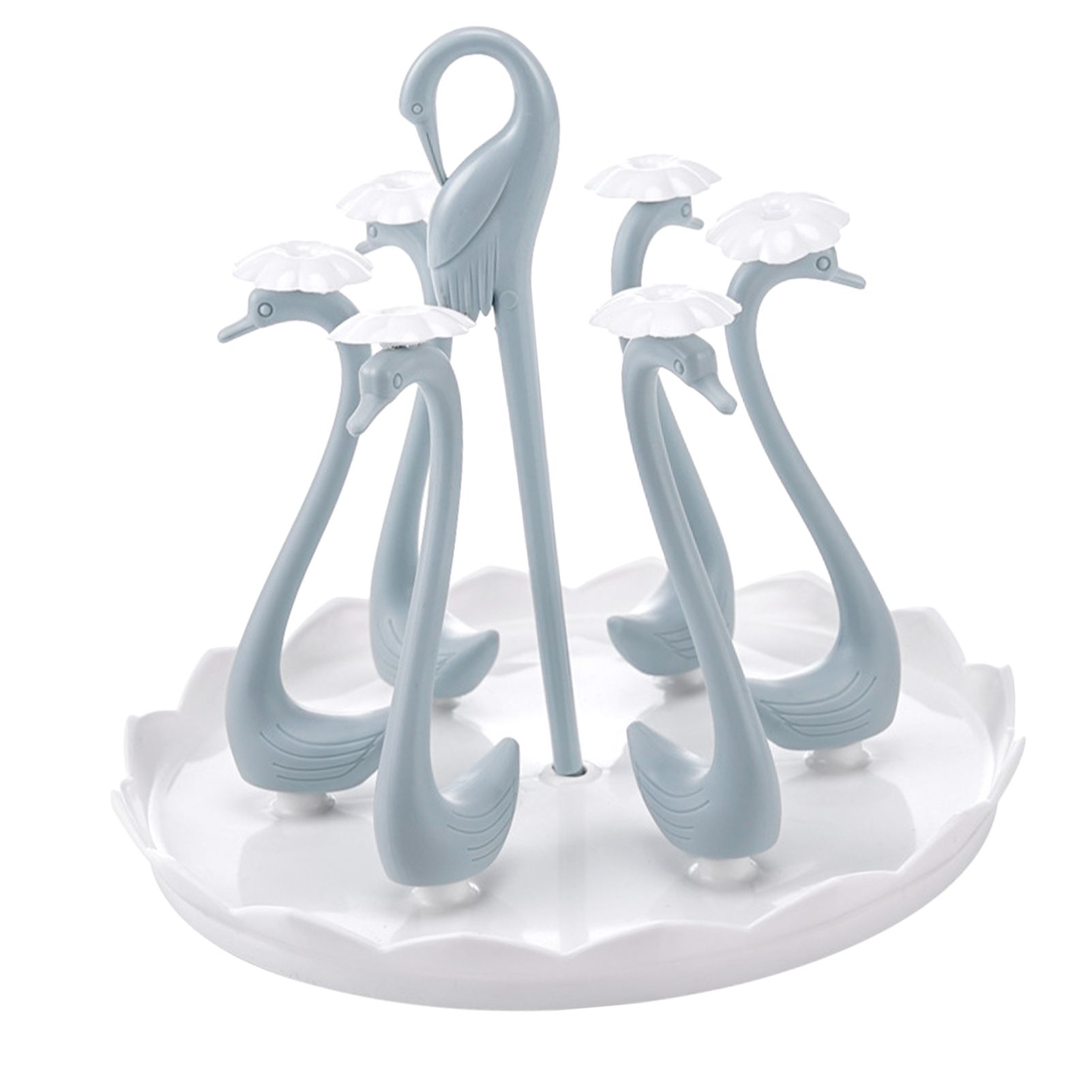 Swan Cup Holder with Rotating Drip Tray Plastic Rotatable Drinking Cup Drainer view 4