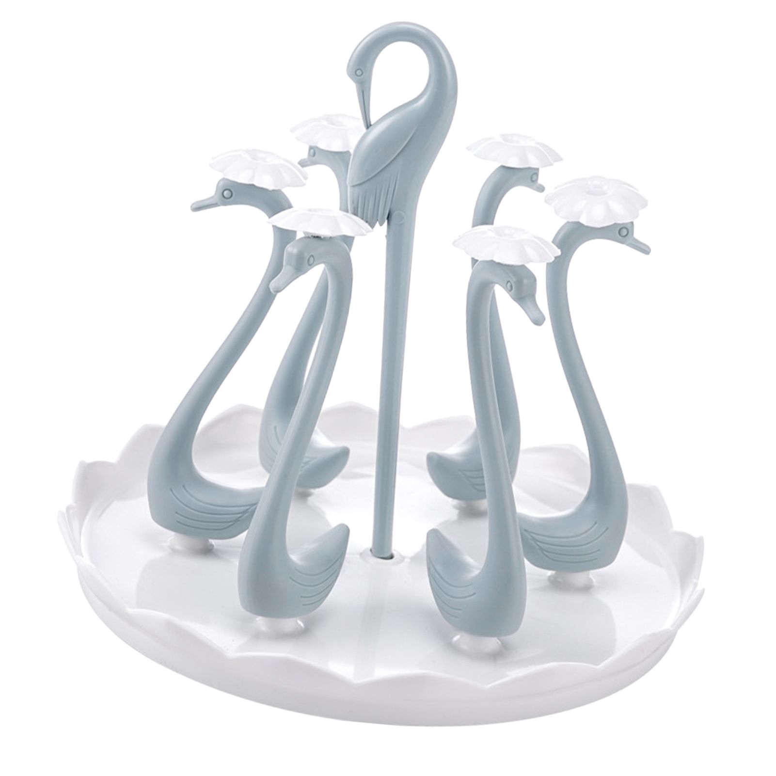 Swan Cup Holder with Rotating Drip Tray Plastic Rotatable Drinking Cup Drainer view 12