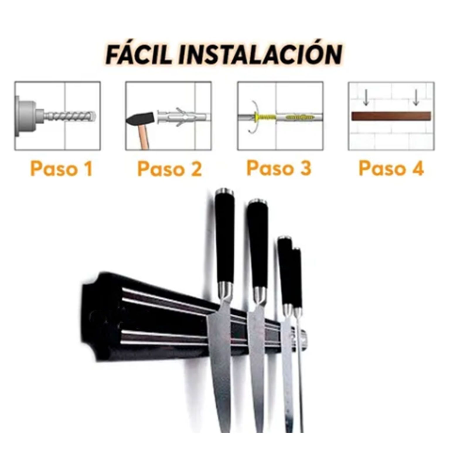 Magnetic Knife Holder Modern Simple Design Multi Use Wall Mount Knife Strip 38cm view 11
