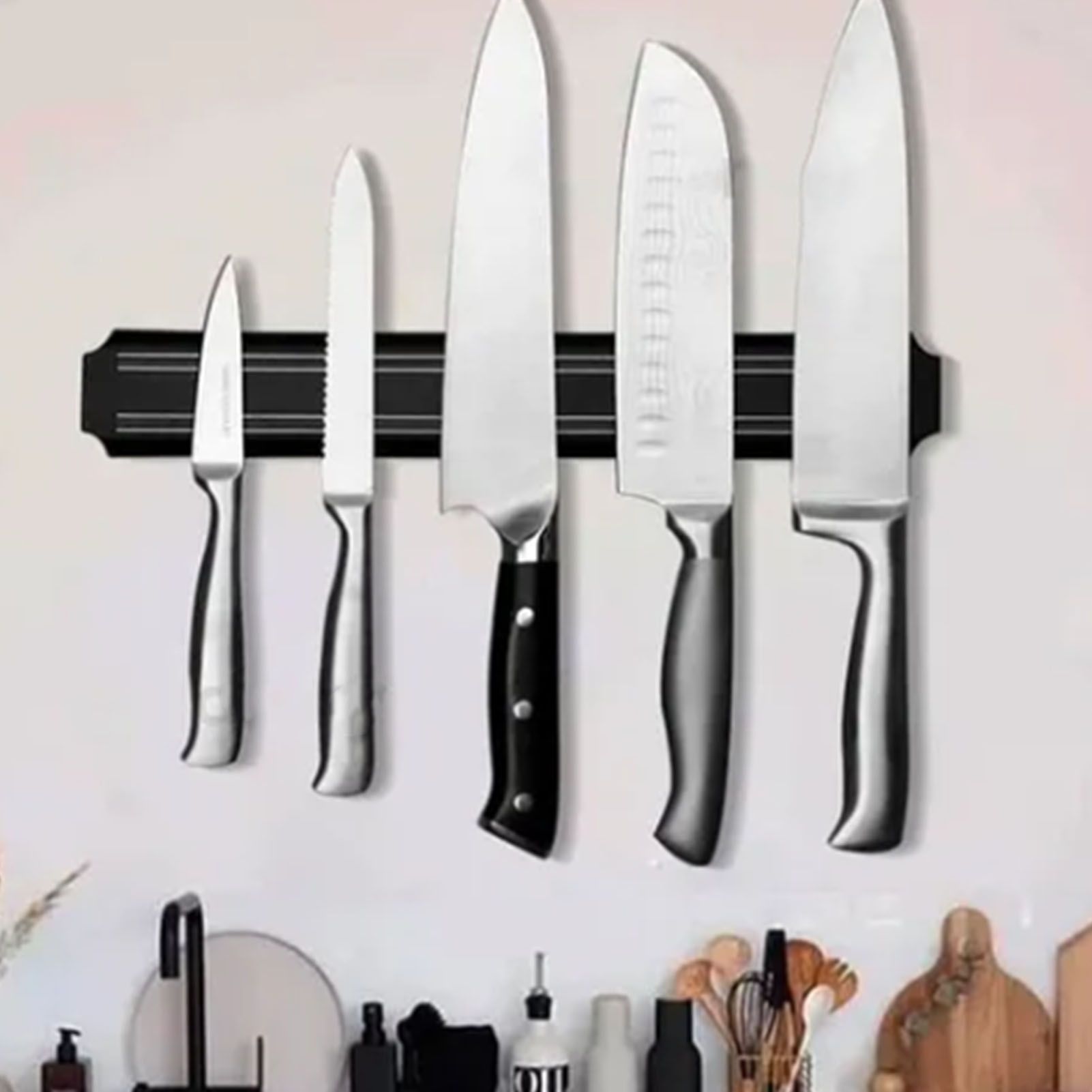 Magnetic Knife Holder Modern Simple Design Multi Use Wall Mount Knife Strip 38cm view 12