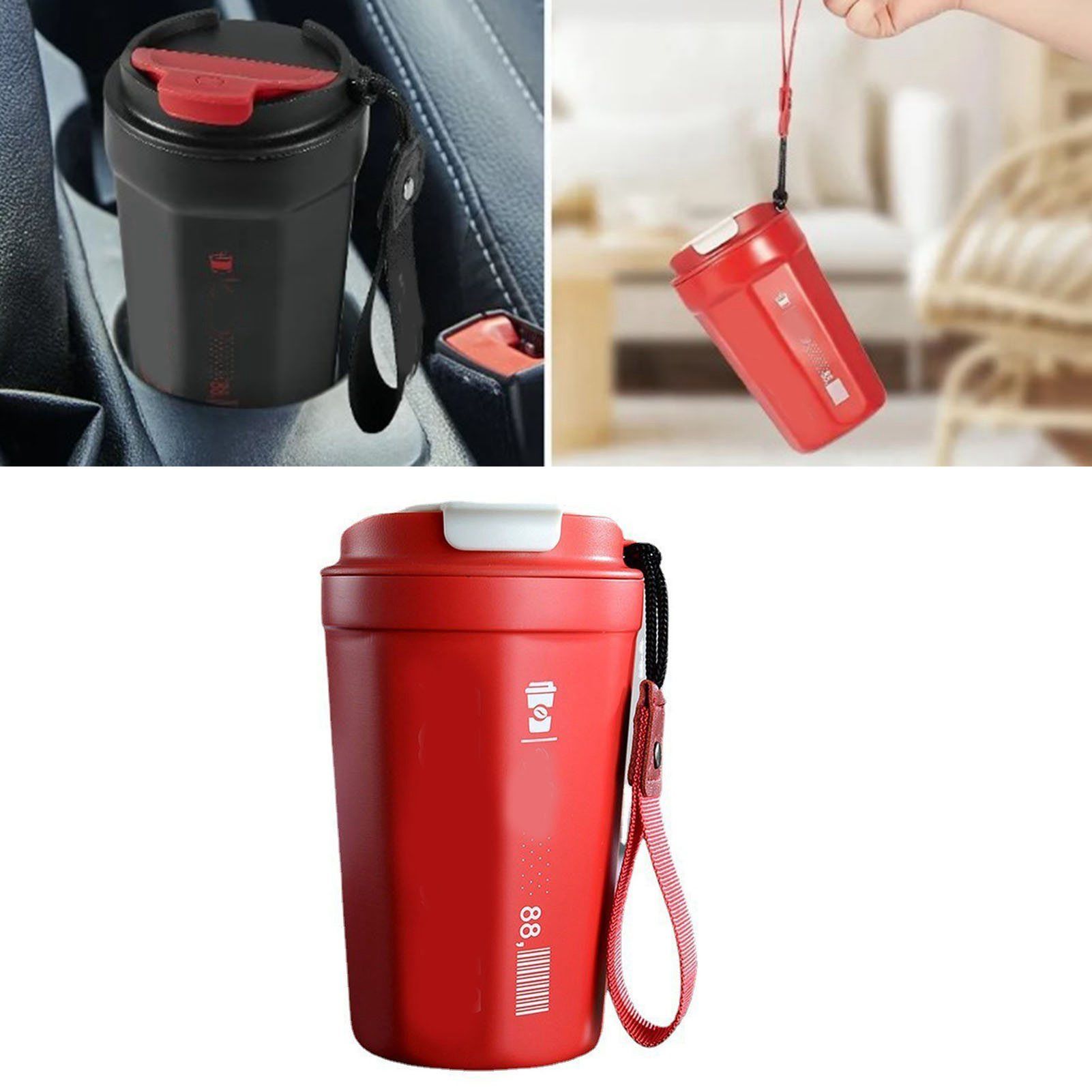 390ml Insulated Coffee Mug Keep Warm Cold Portable Stainless Steel Camping Mug view 6