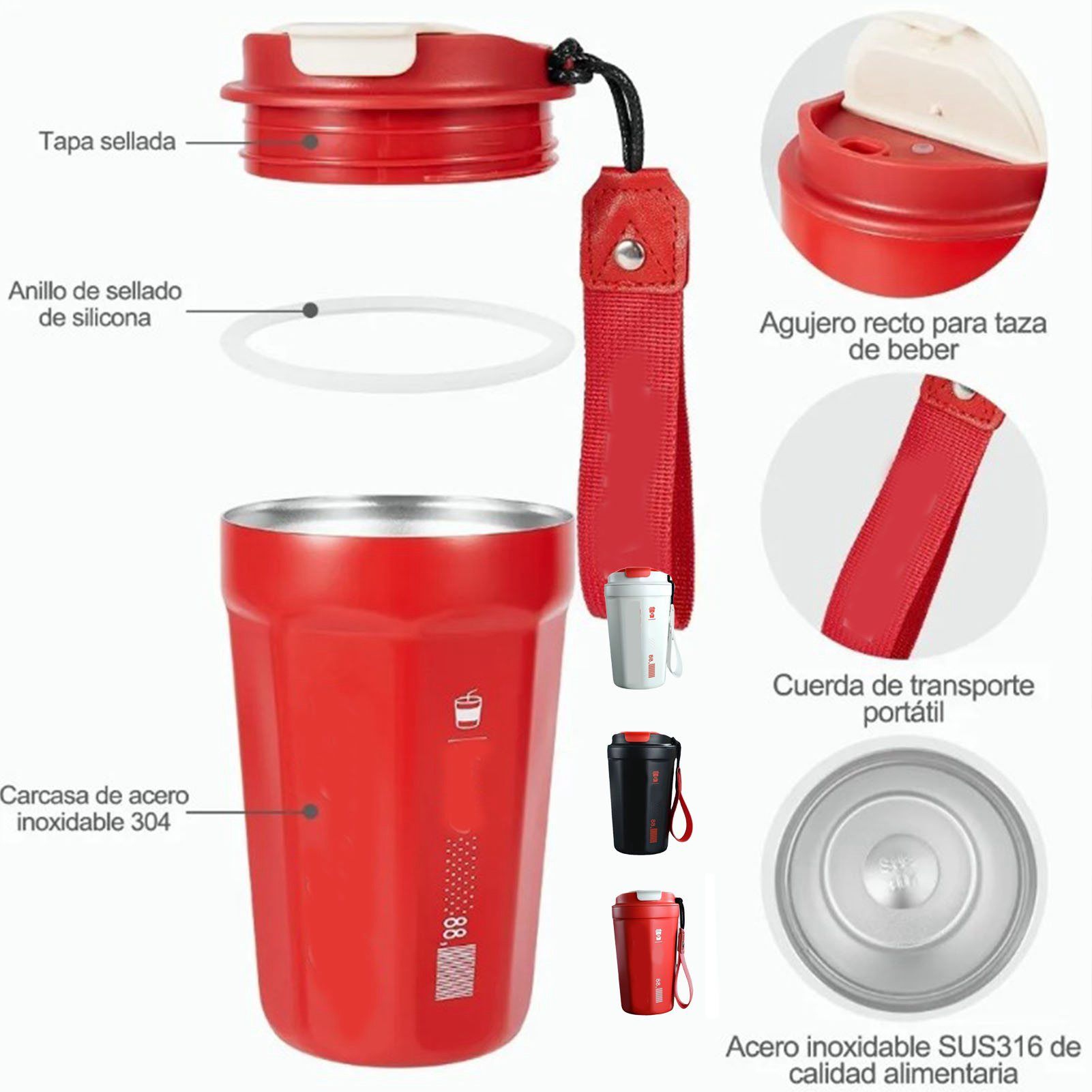 390ml Insulated Coffee Mug Keep Warm Cold Portable Stainless Steel Camping Mug view 11