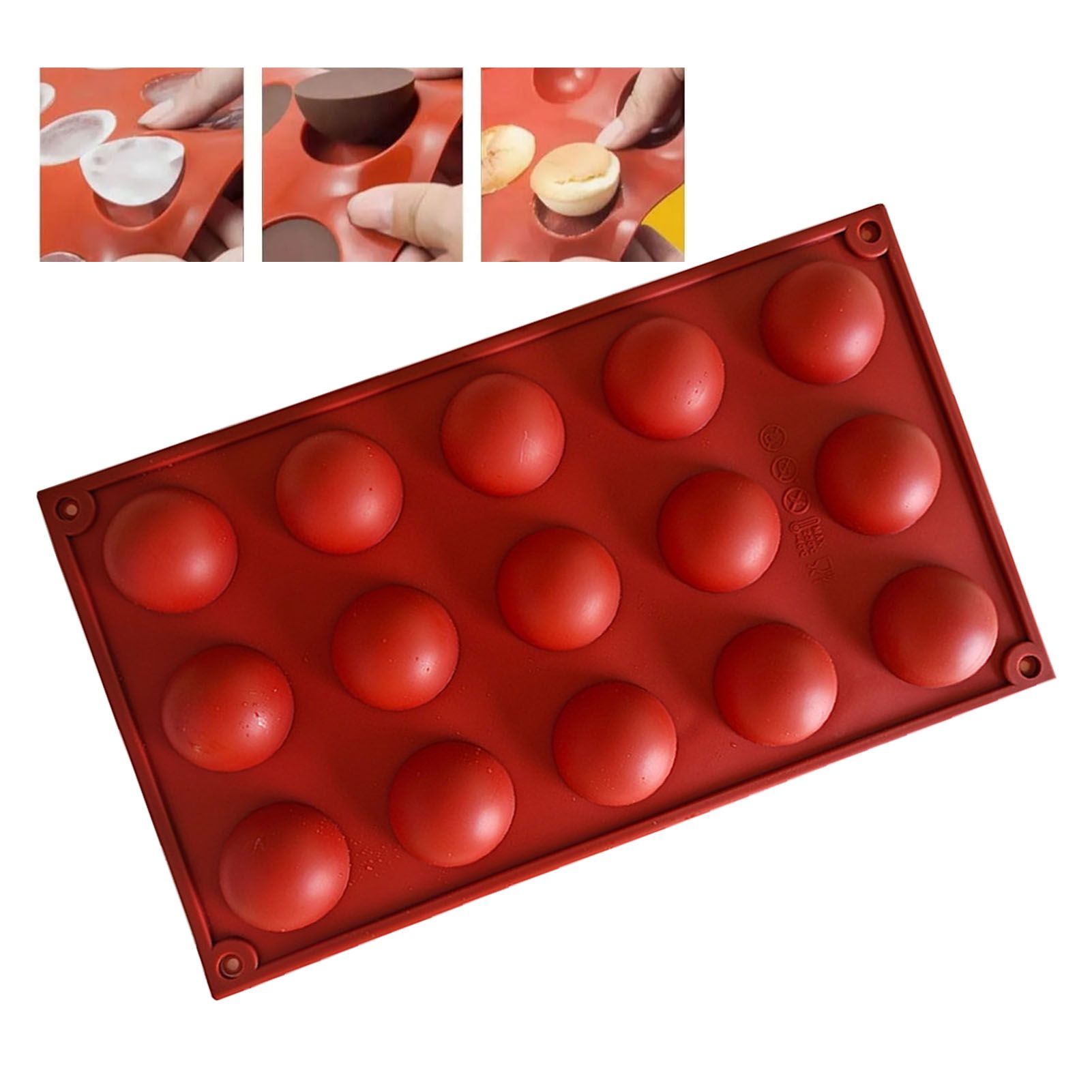 Semi Sphere Mold 15 Holes Silicone Semicircle Baking Mold for Cake Chocolate view 5