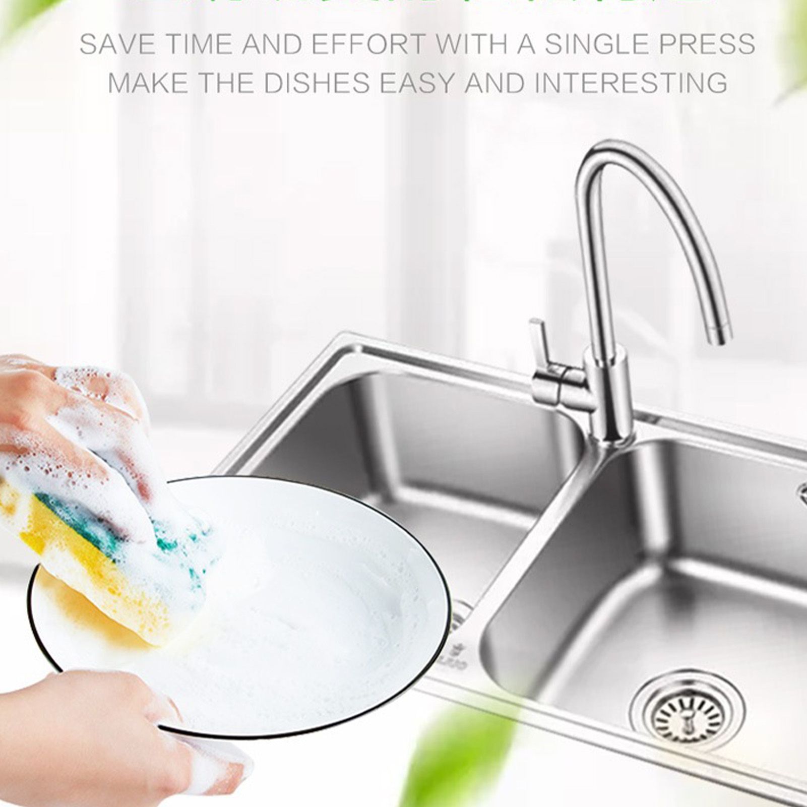 Detergent Liquid Press Dispenser Box Dishwashing Soap Automatic Outlet Kitchen view 12