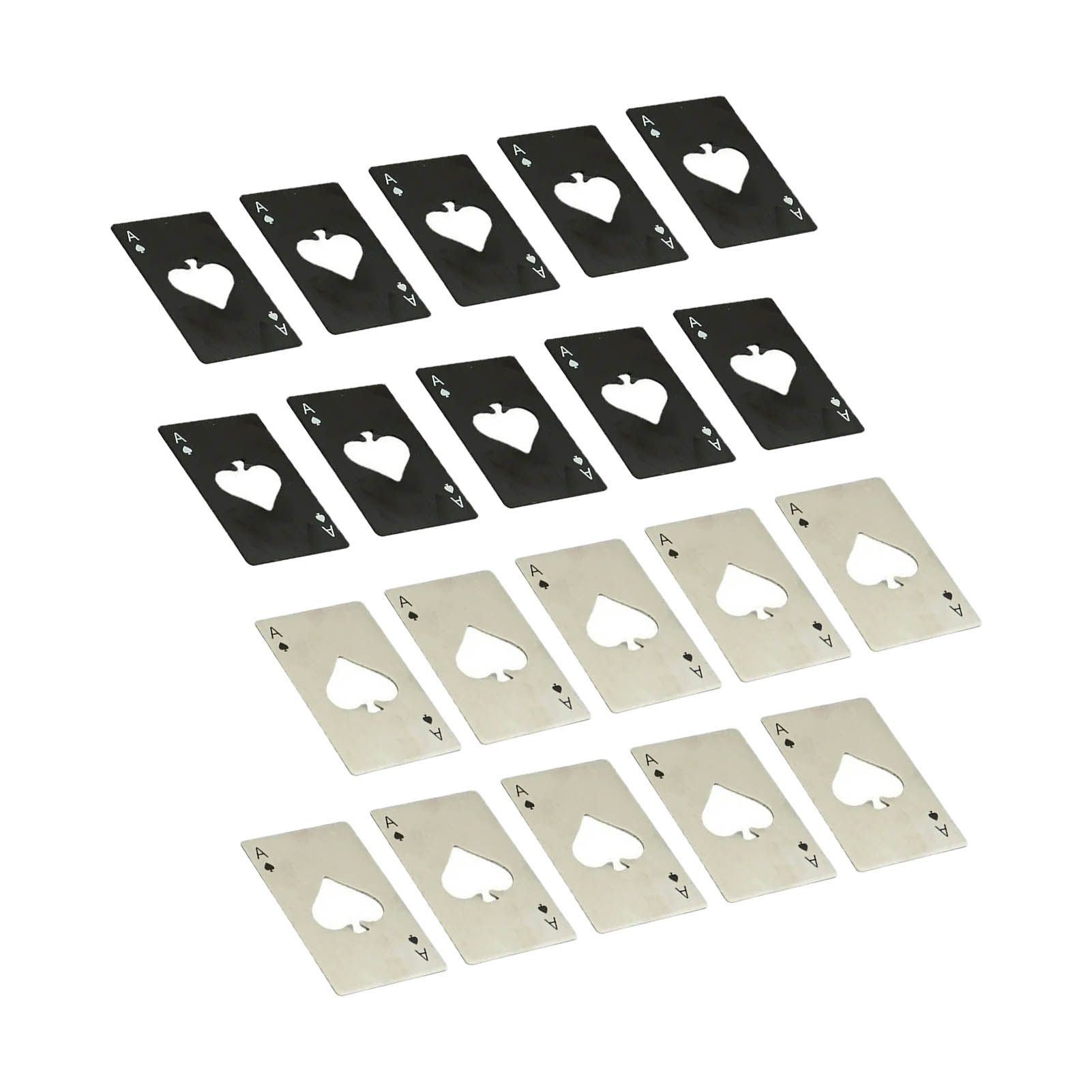 20 Pcs Poker Card Bottle Opener Beer Openers Stainless Steel Black Silver Cup view 2