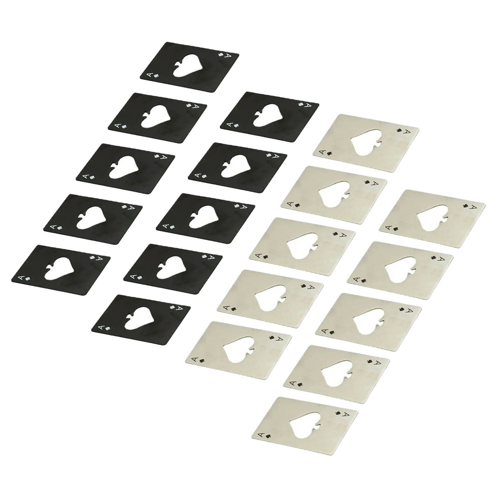 20 Pcs Poker Card Bottle Opener Beer Openers Stainless Steel Black Silver Cup view 3