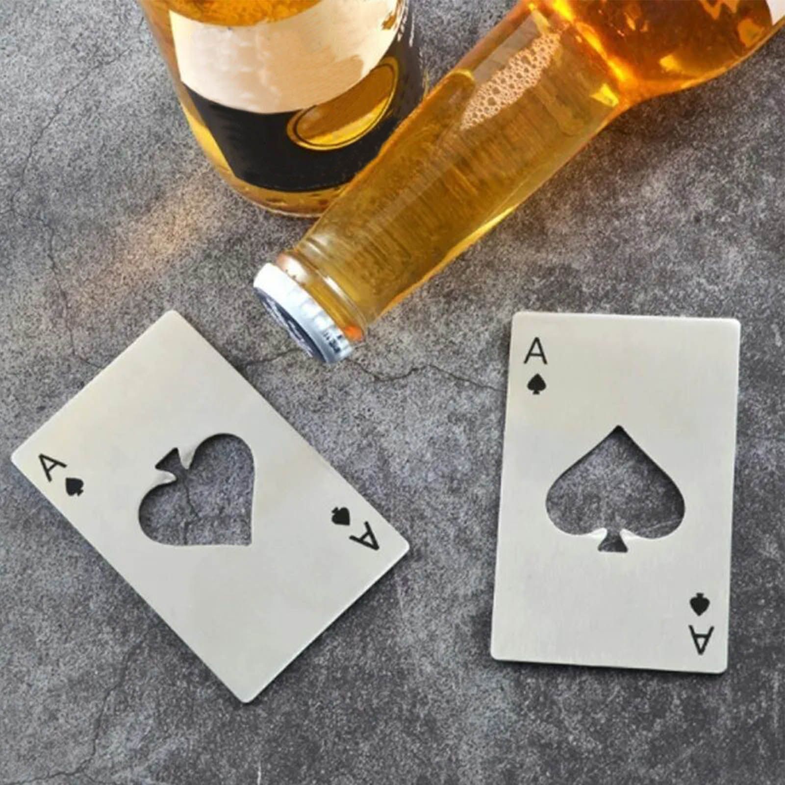 20 Pcs Poker Card Bottle Opener Beer Openers Stainless Steel Black Silver Cup view 10