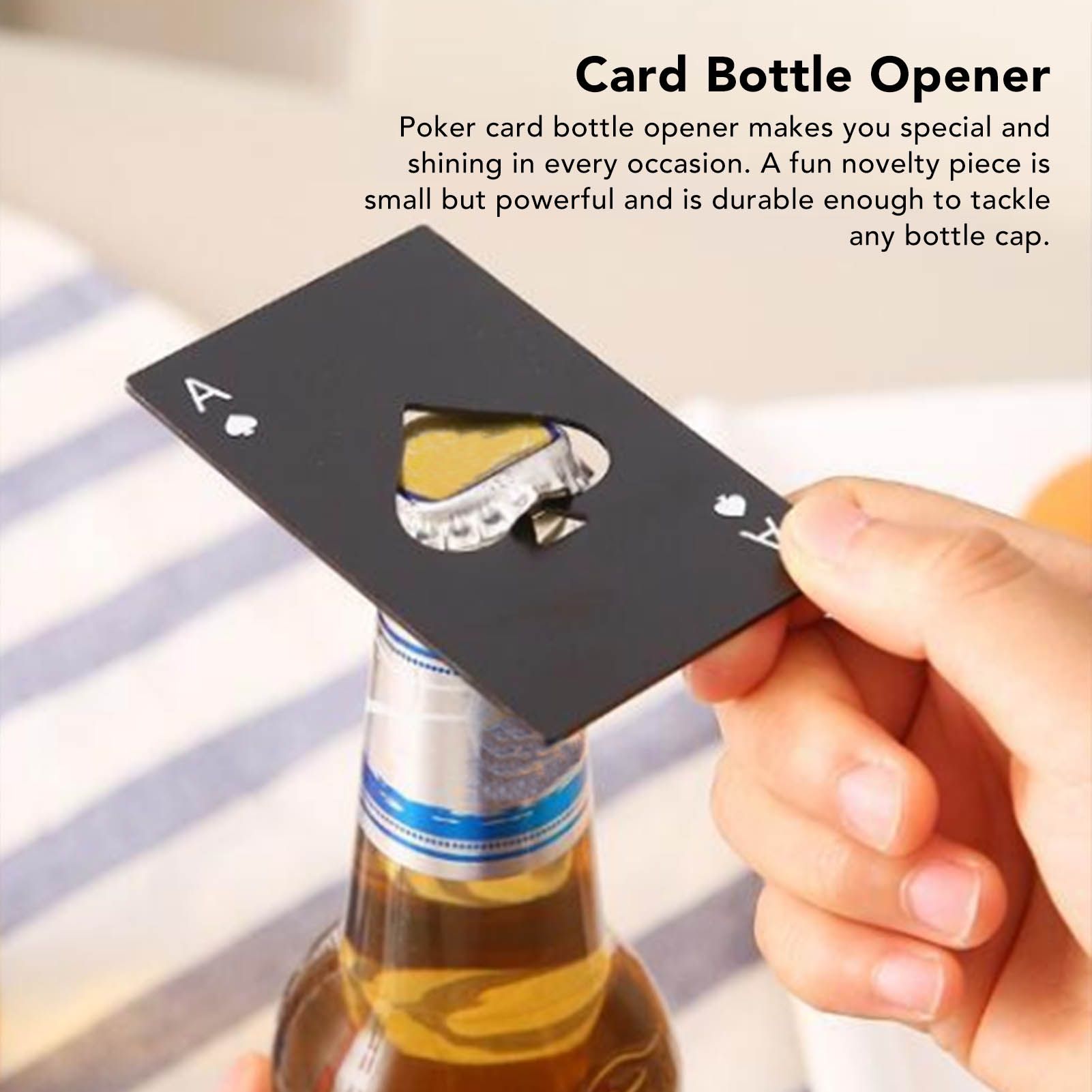 20 Pcs Poker Card Bottle Opener Beer Openers Stainless Steel Black Silver Cup view 11