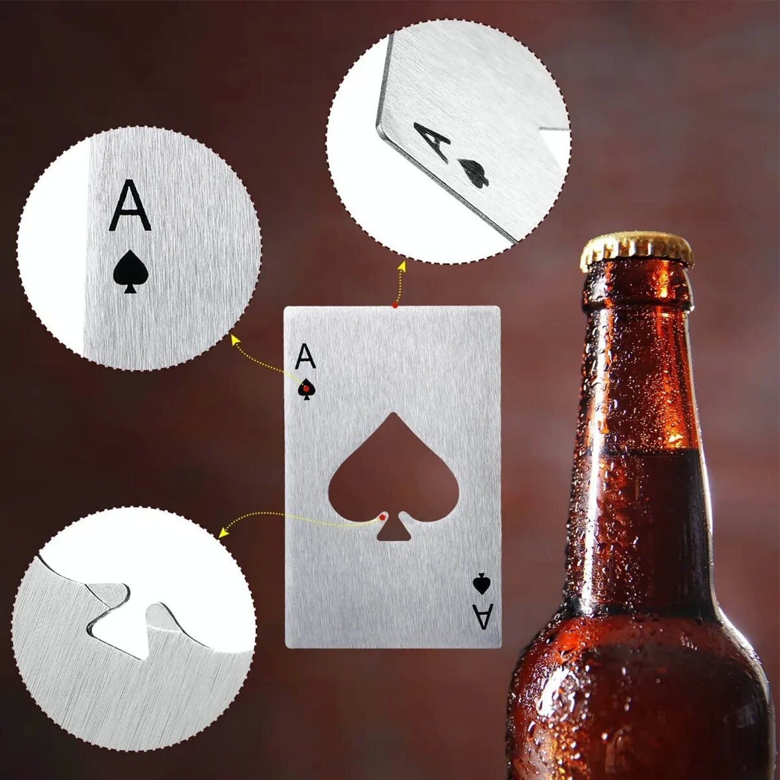 20 Pcs Poker Card Bottle Opener Beer Openers Stainless Steel Black Silver Cup view 14