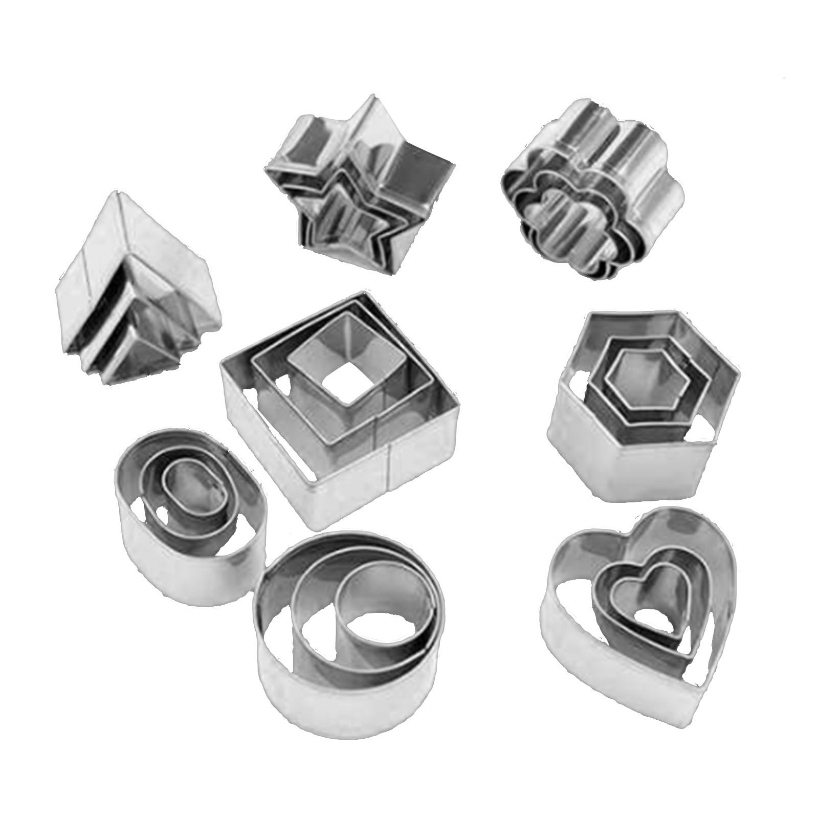 24 Pcs Cookie Cutters Set Biscuit Mould 430 Stainless Steel Vegetable Fruit view 2