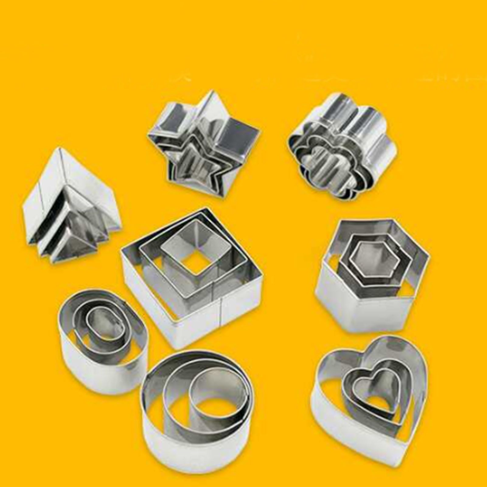 24 Pcs Cookie Cutters Set Biscuit Mould 430 Stainless Steel Vegetable Fruit view 5