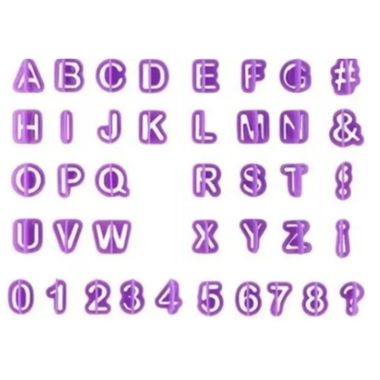 40pcs Numeral Alphabetic Cake Stencils Semiotic Food Grade Plastic Cake Topper