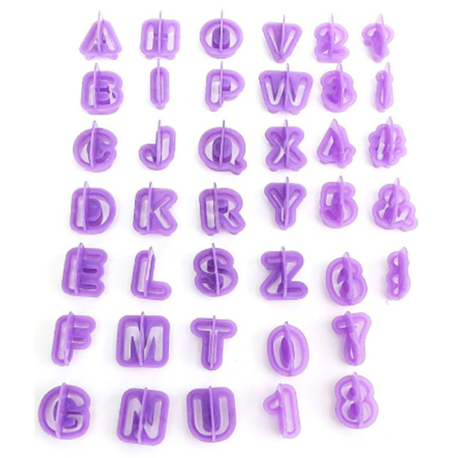 40pcs Numeral Alphabetic Cake Stencils Semiotic Food Grade Plastic Cake Topper view 2