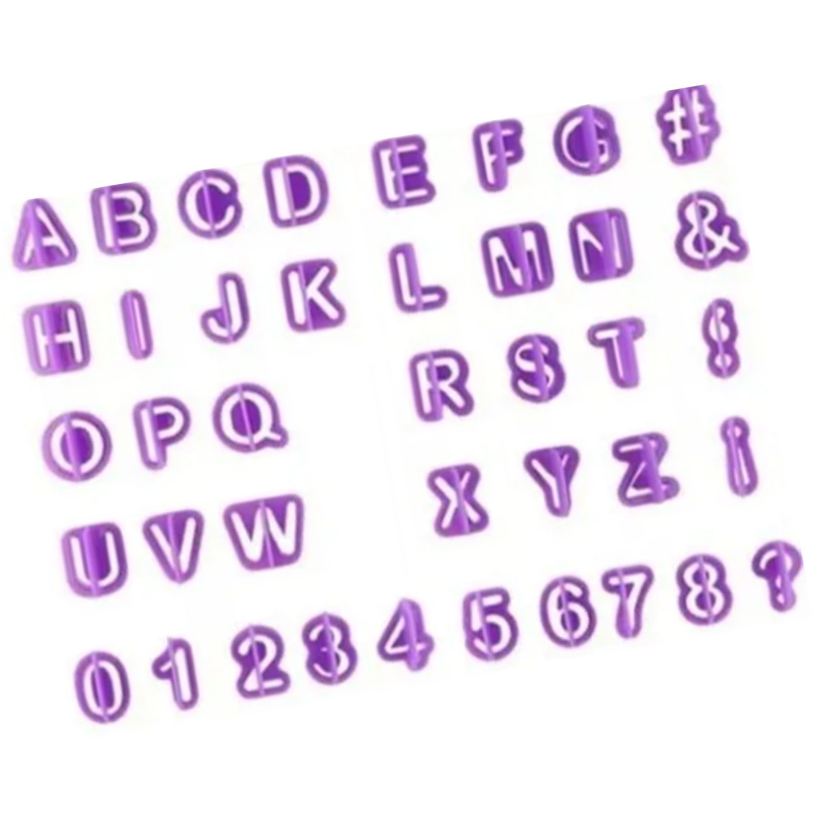40pcs Numeral Alphabetic Cake Stencils Semiotic Food Grade Plastic Cake Topper view 4