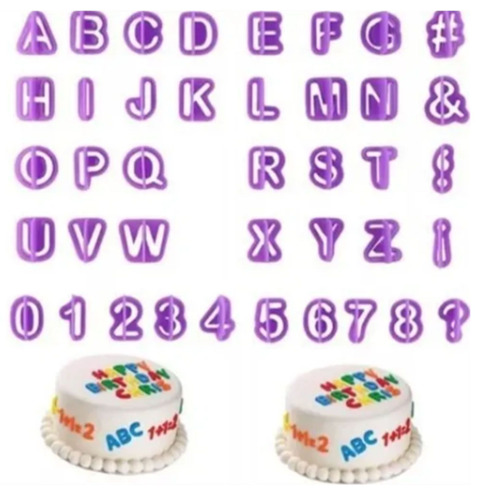 40pcs Numeral Alphabetic Cake Stencils Semiotic Food Grade Plastic Cake Topper view 6