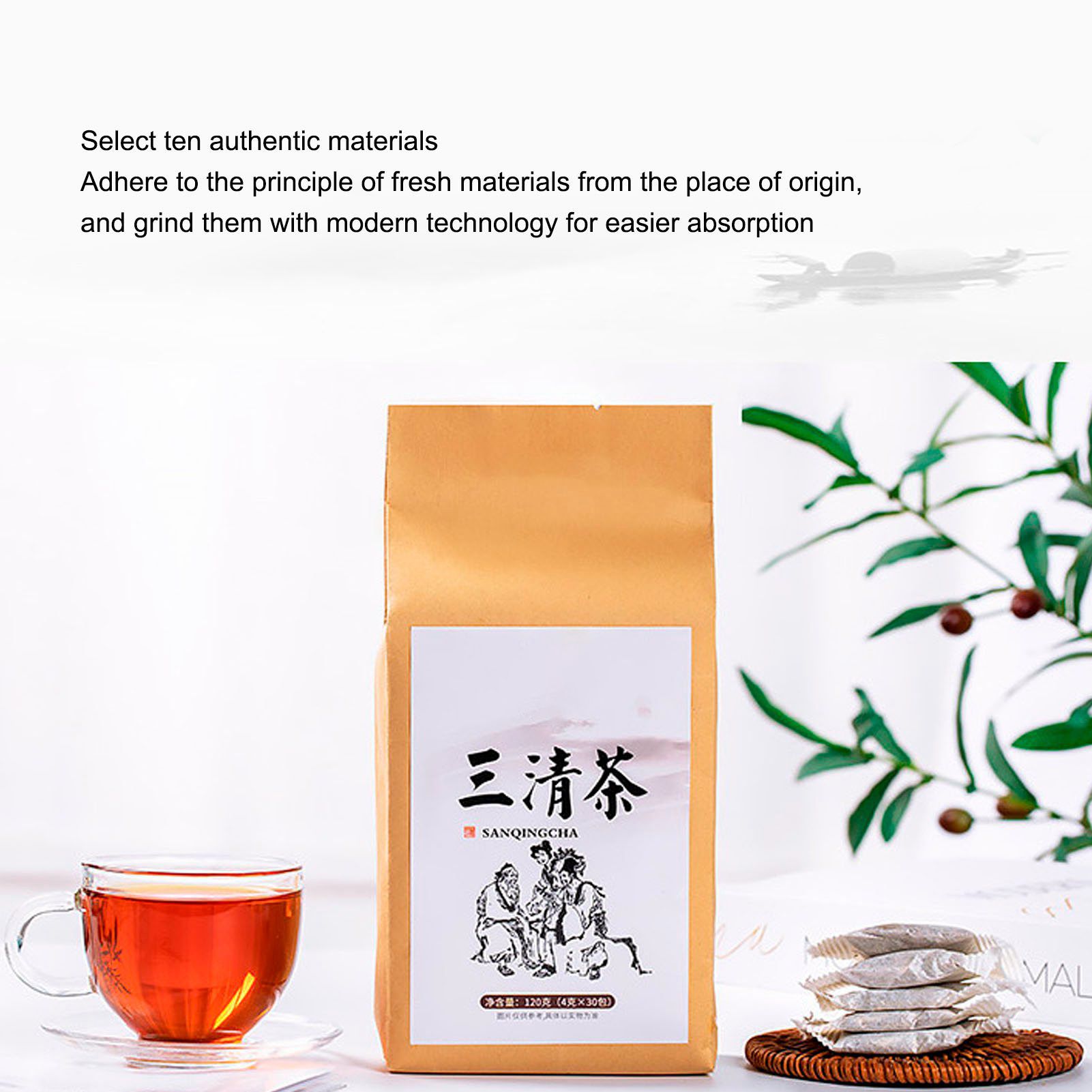 30 Bags Sanqing Tea Independent Packaging 120g 18 Mouth Shelf Life Health Tea view 8