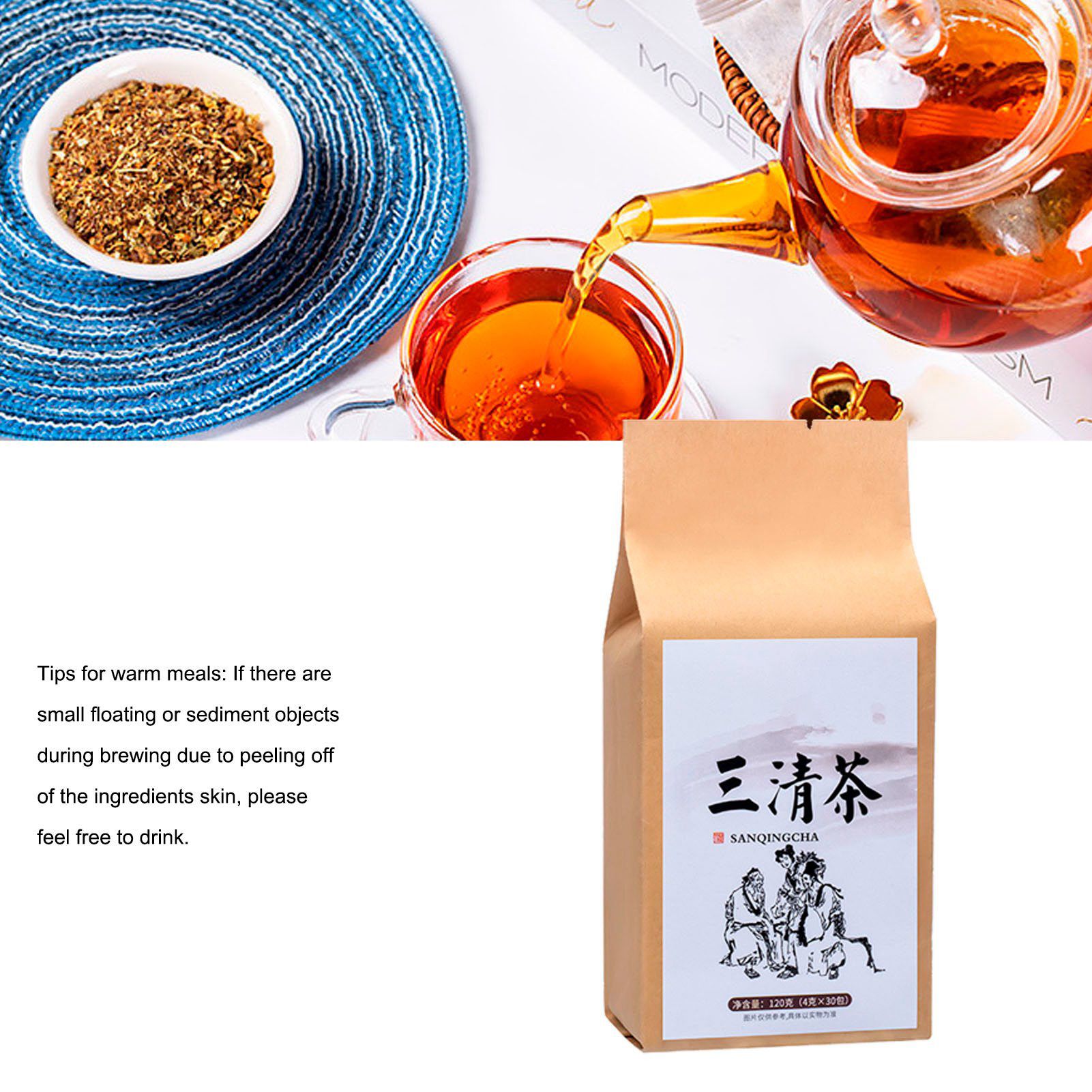 30 Bags Sanqing Tea Independent Packaging 120g 18 Mouth Shelf Life Health Tea view 12