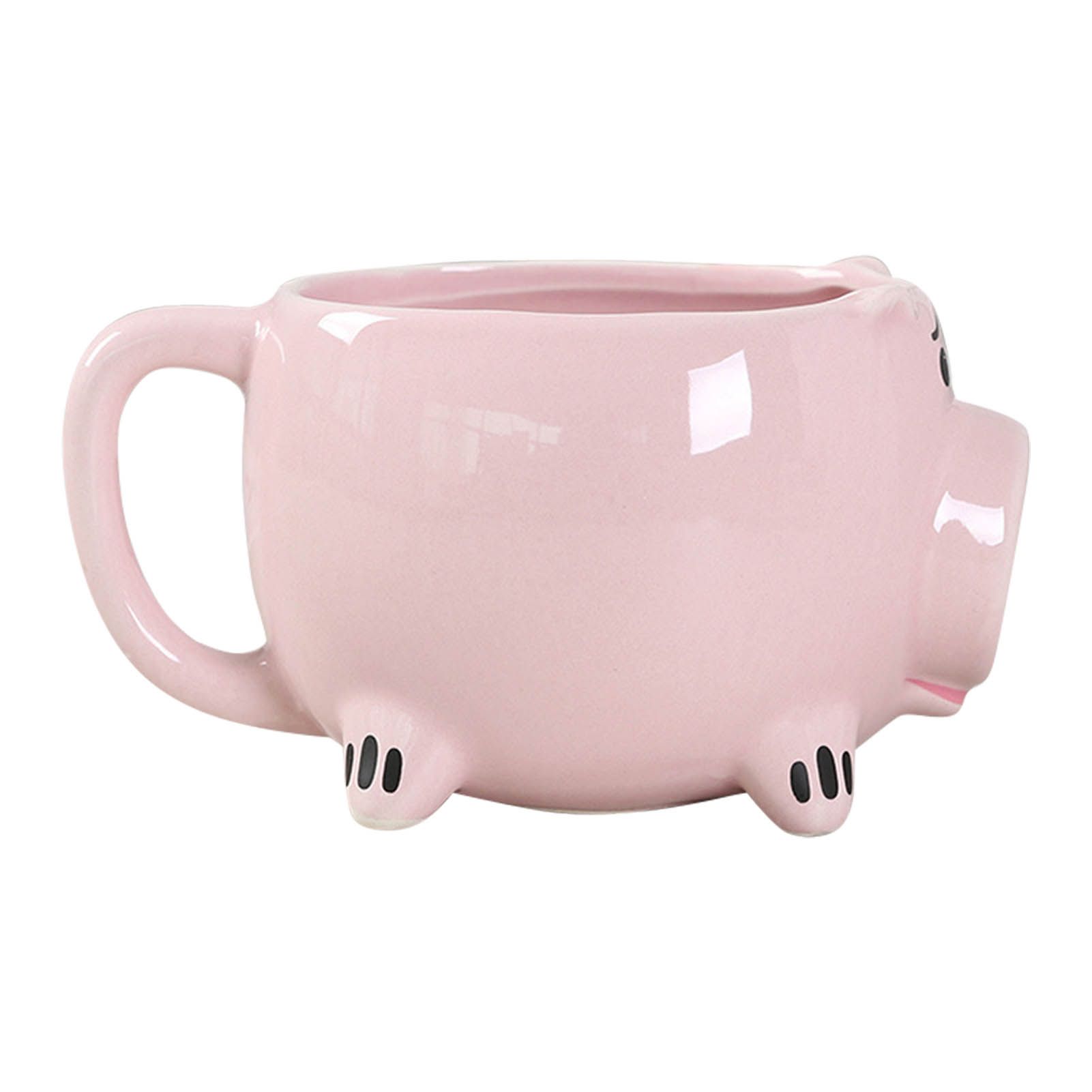 Ceramic Coffee Mug Wide Mouth Piggy Cute Water Cup with Handle for Home Cafe view 2