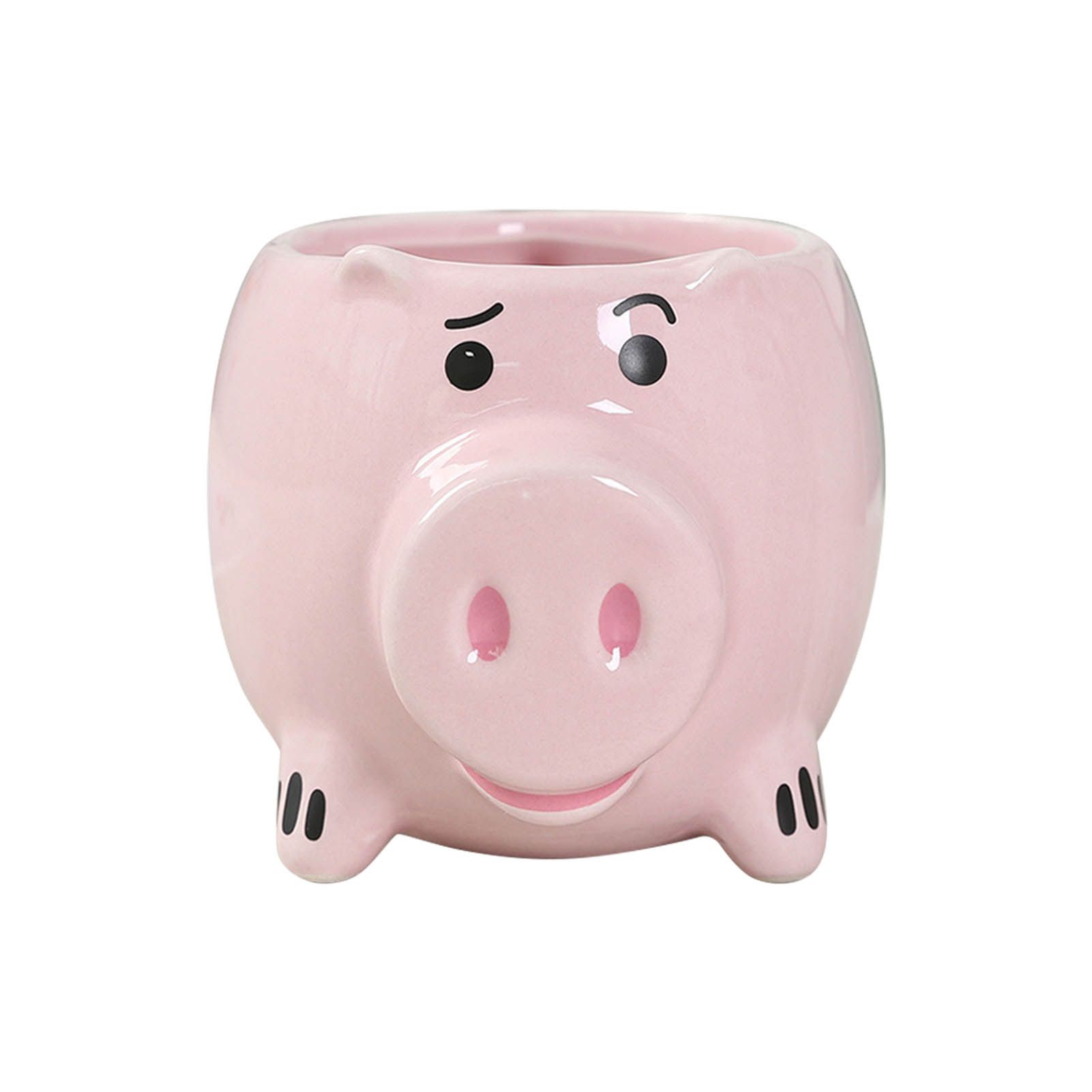 Ceramic Coffee Mug Wide Mouth Piggy Cute Water Cup with Handle for Home Cafe view 3
