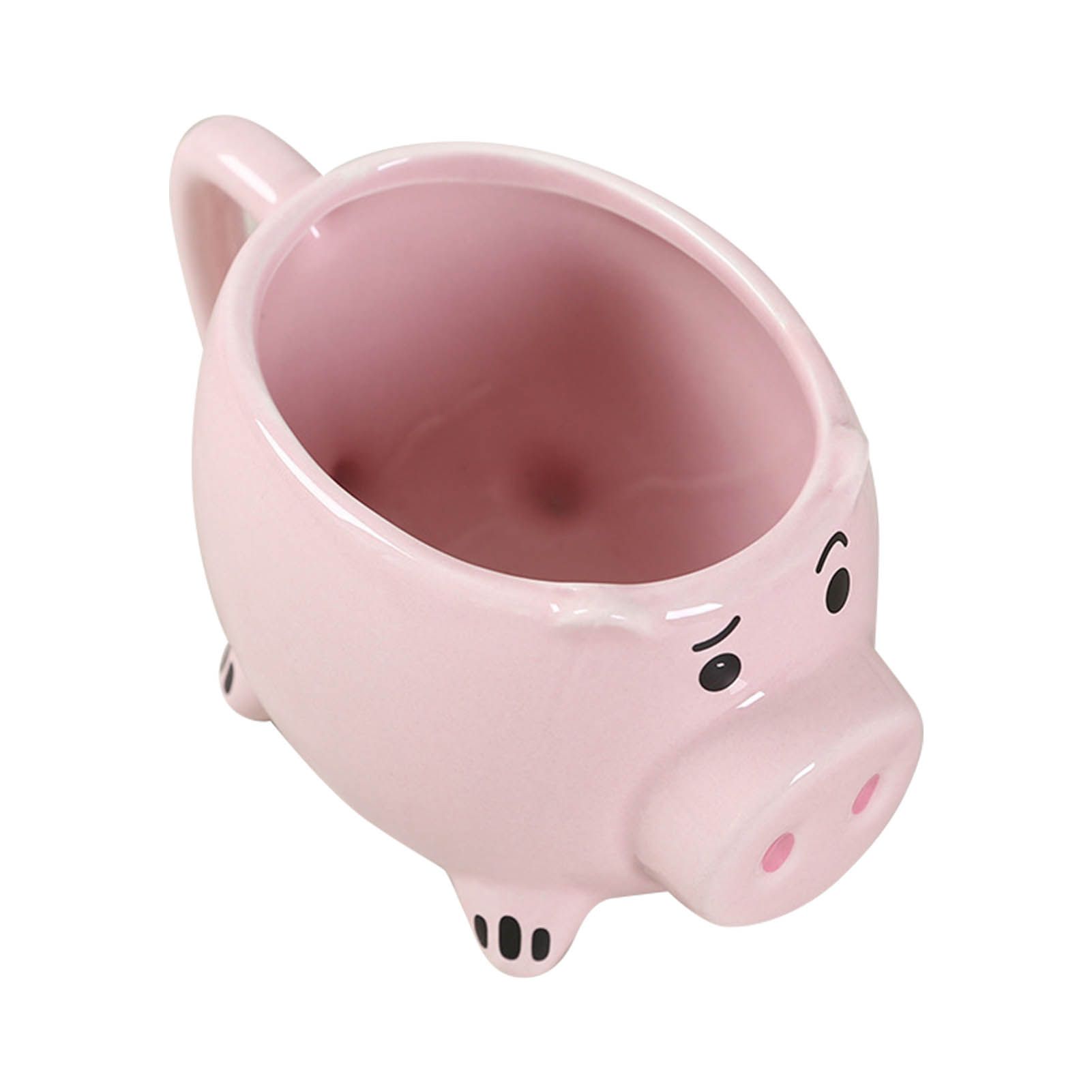 Ceramic Coffee Mug Wide Mouth Piggy Cute Water Cup with Handle for Home Cafe view 4