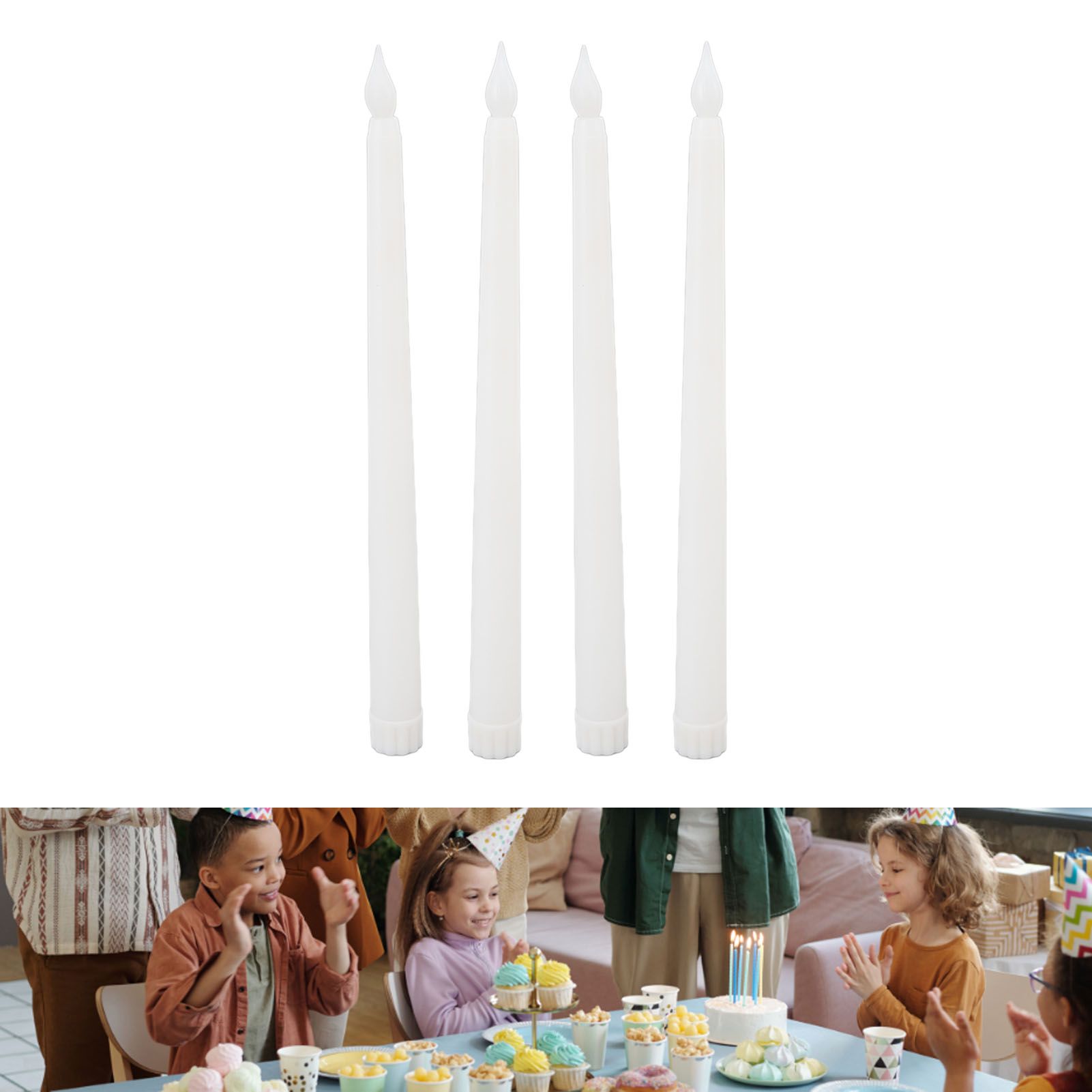 4 Pcs LED Candles Smoke Free Flameless Safe Environmentally Friendly Warm view 12