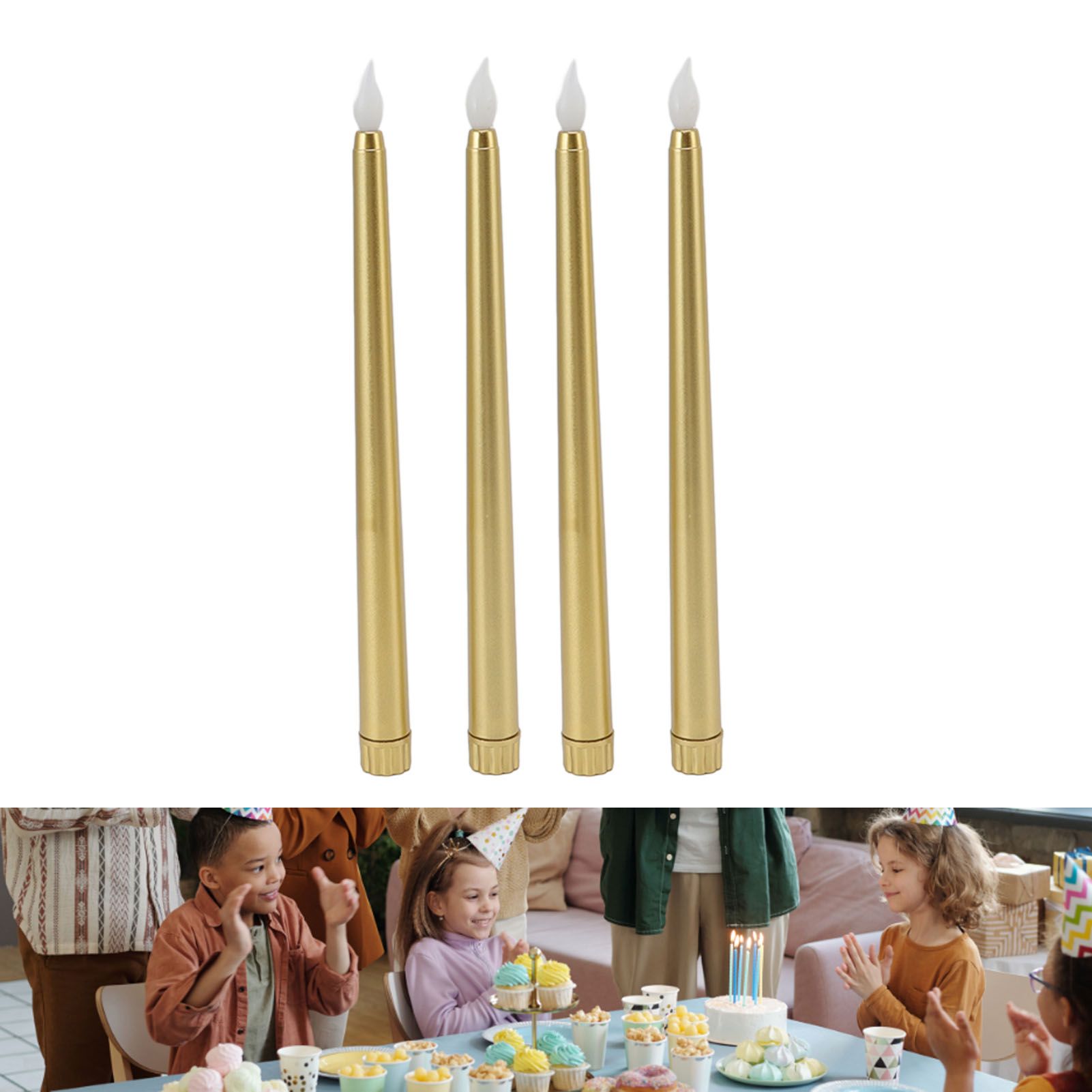 4 Pcs LED Candles Smoke Free Flameless Safe Environmentally Friendly Warm view 12