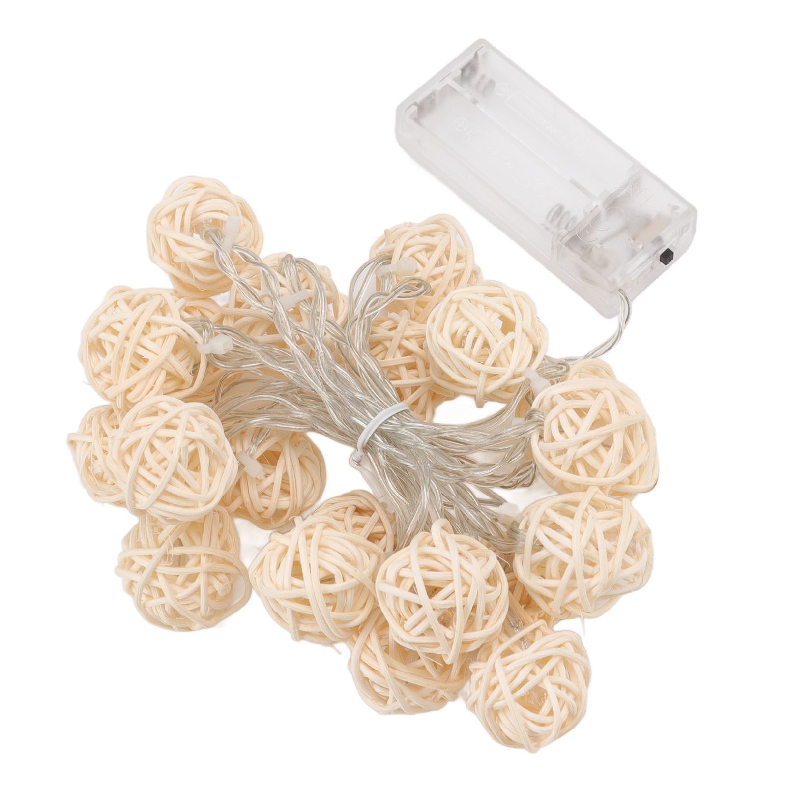 3m Rattan Ball Lantern String Lights 20 Globe Rattan Balls Battery Powered for view 3