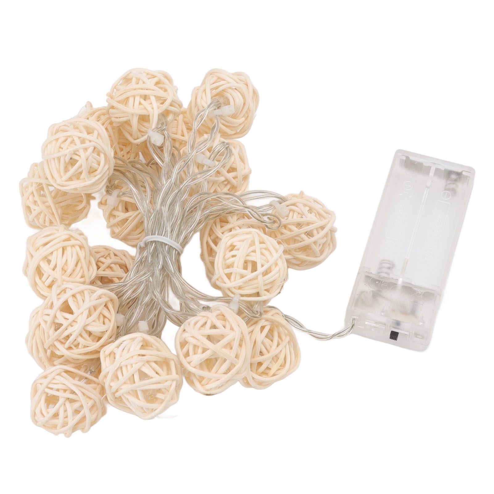 3m Rattan Ball Lantern String Lights 20 Globe Rattan Balls Battery Powered for view 4