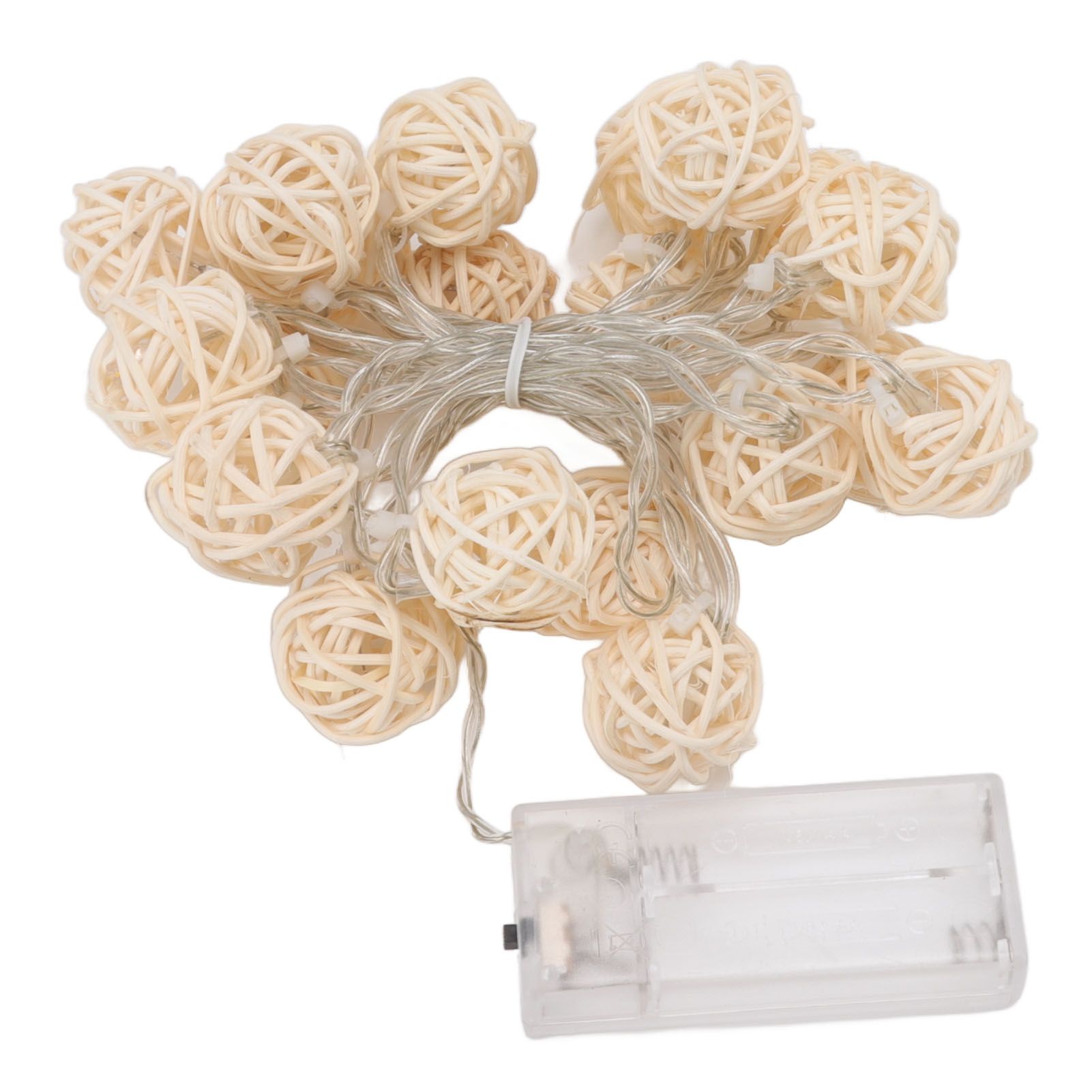 3m Rattan Ball Lantern String Lights 20 Globe Rattan Balls Battery Powered for view 6