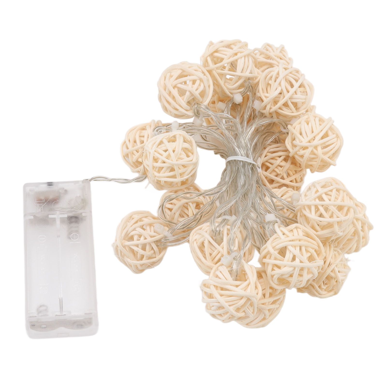 3m Rattan Ball Lantern String Lights 20 Globe Rattan Balls Battery Powered for view 8